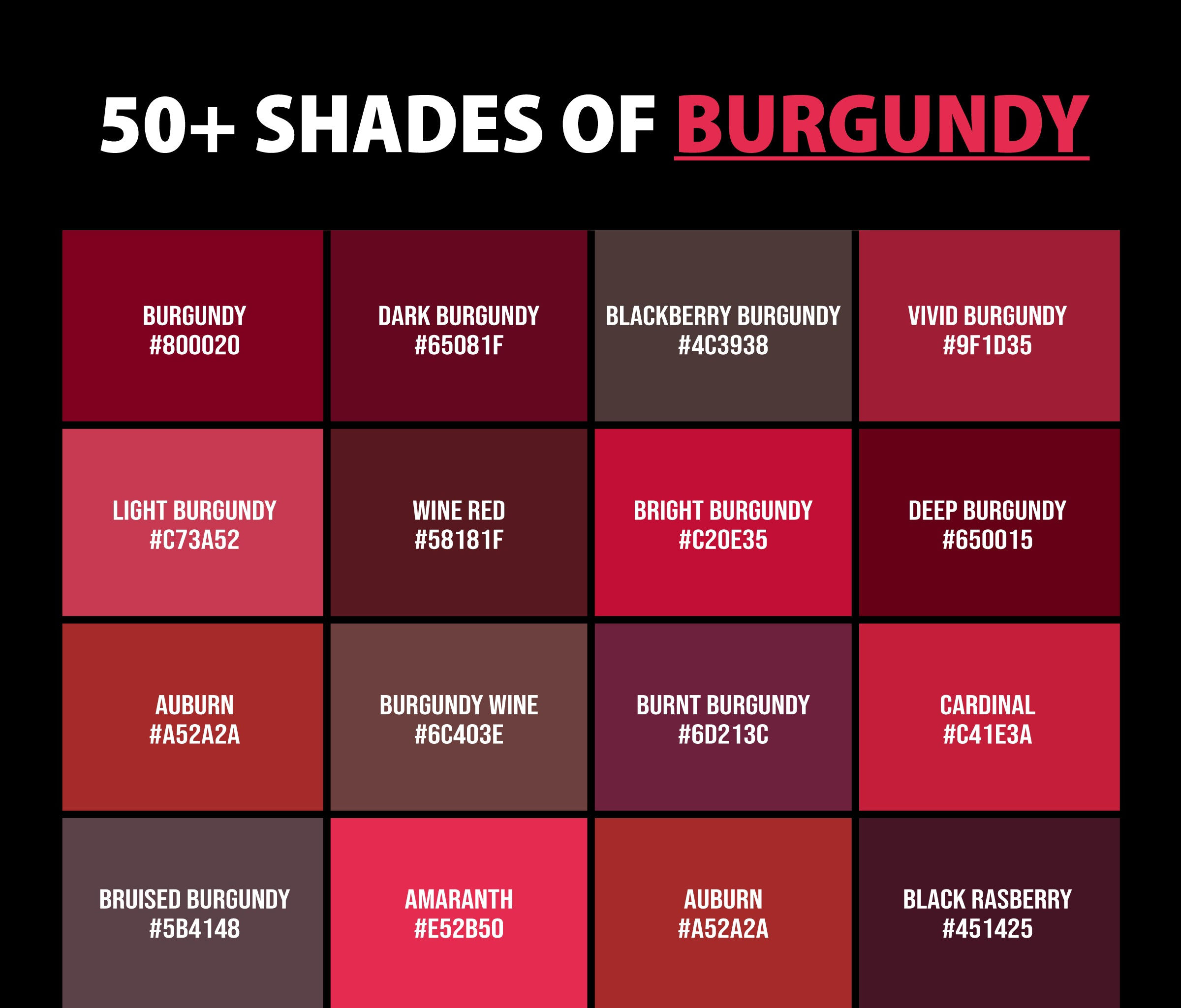 Wallpaper #kWeJ7ZIBSpphPi3-xlgt38 50 Shades of Burgundy Color Names Hex Rgb Cmyk Codes