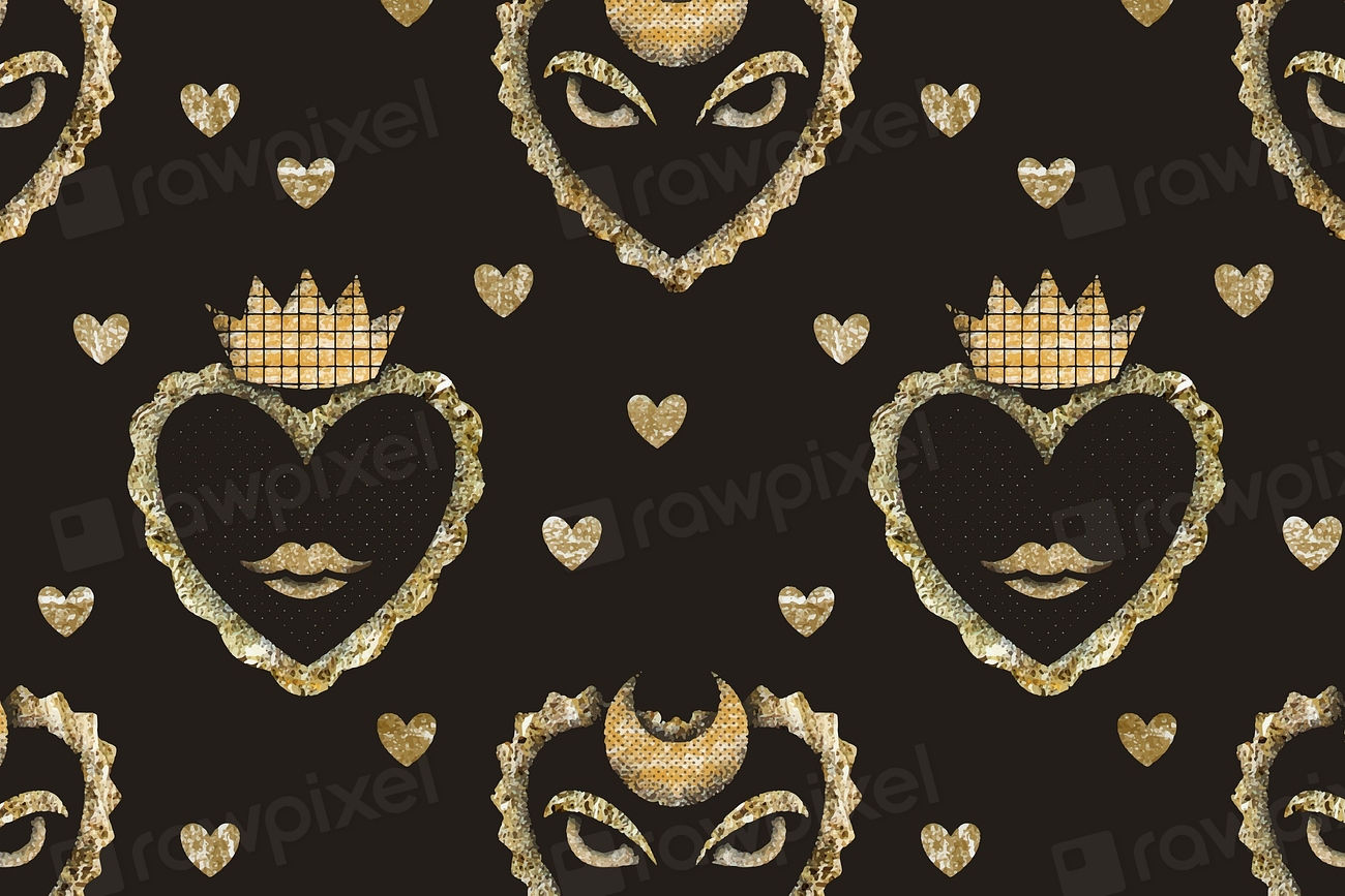 Wallpaper #tGeU55IBSpphPi3-kjik5 Aesthetic Heart Pattern Background Gold Premium Vector Rawpixel