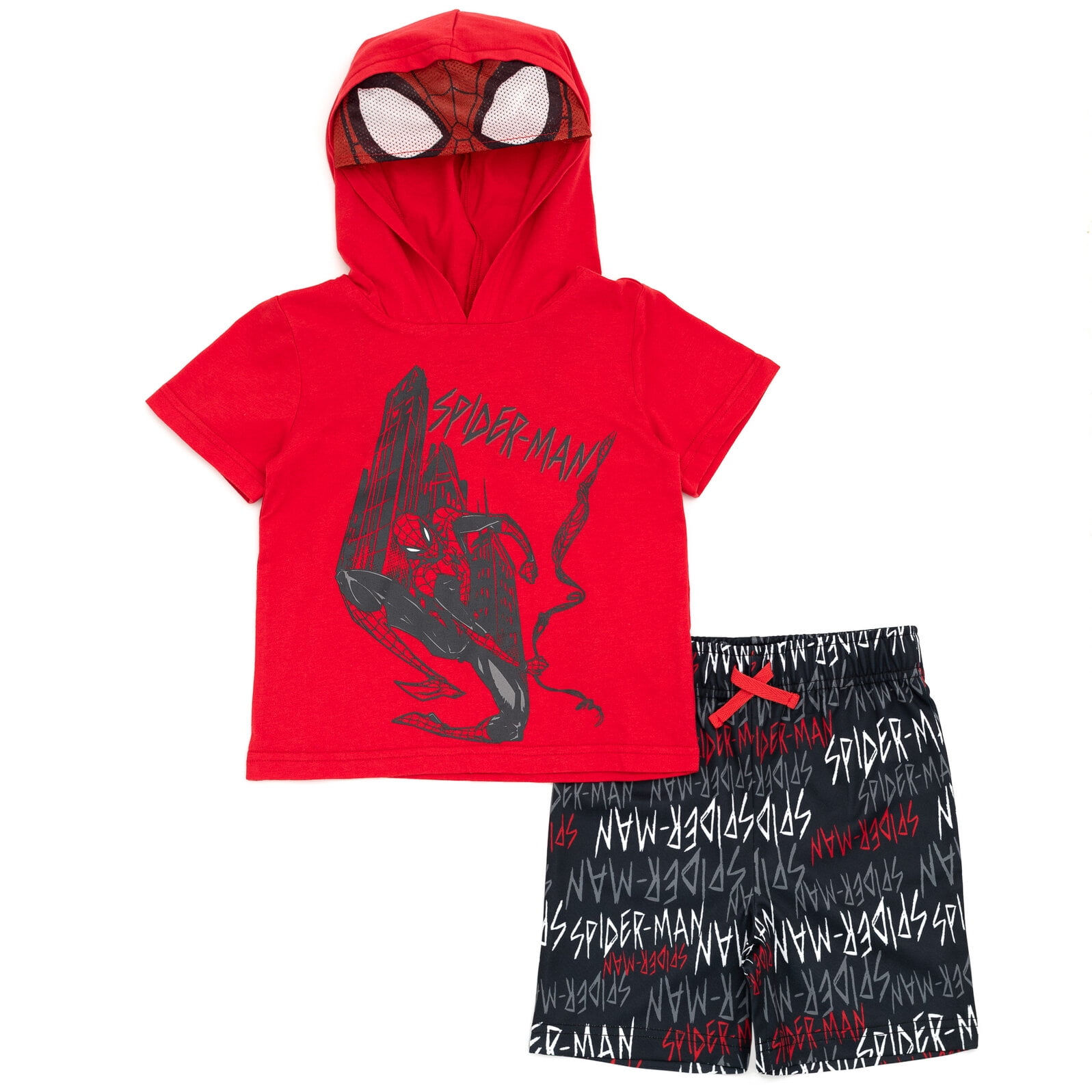 Wallpaper #bWjQF5MBSpphPi3-HhCD177 Marvel Spider Man Big Boys Cosplay T Shirt and Mesh Shorts Outfit Set