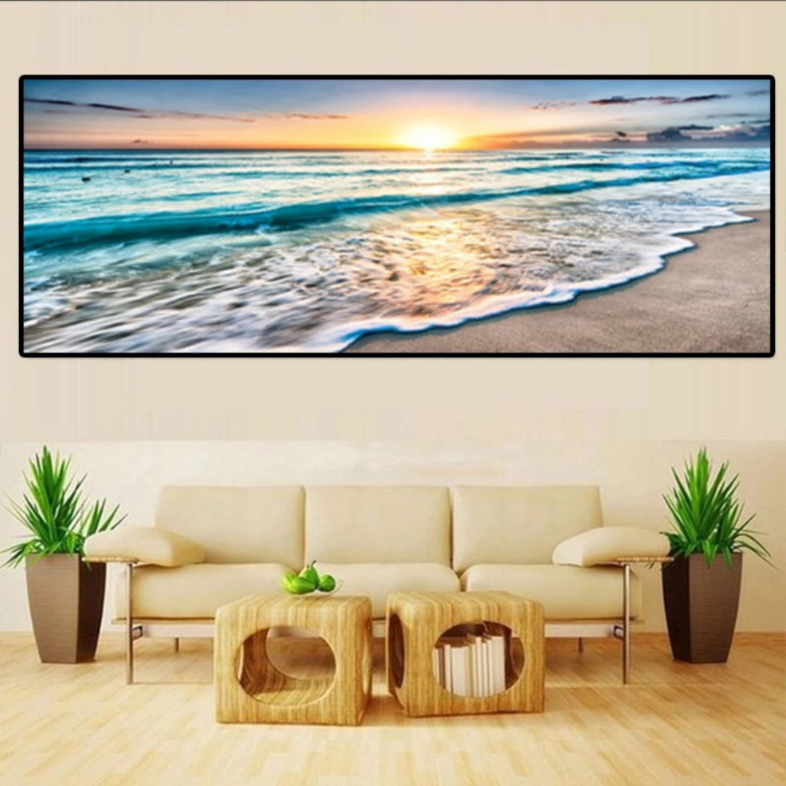 Wallpaper #s7kR35IBJvJKYCmEQgiI279 Designart Coastal Beach Scene Paradise in Pastel Colors I Coastal