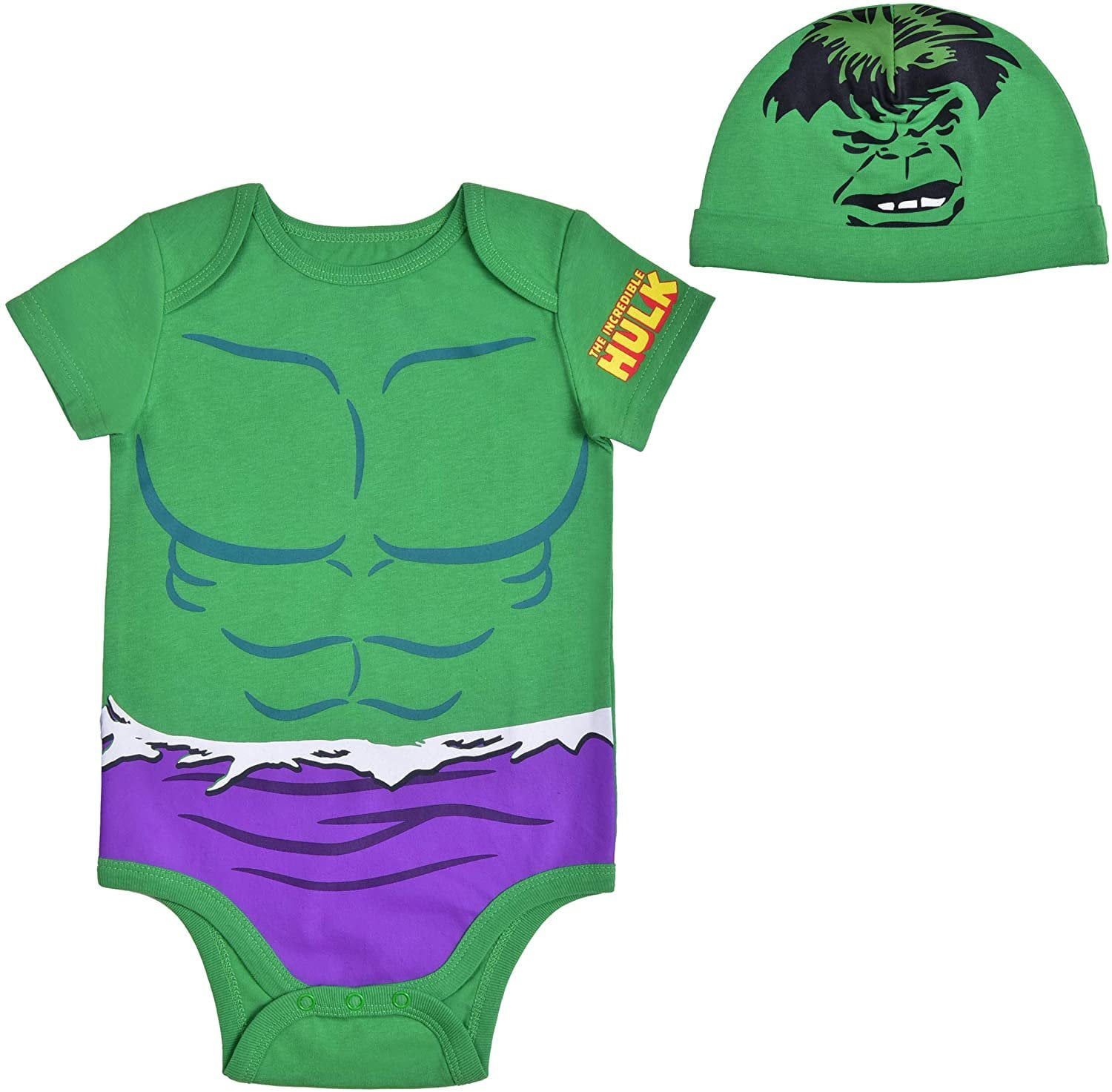 Wallpaper #SGfE65IBSpphPi3-OE7t19 Avengers Short Sleeve Onesie with Cap Hulk Bodysuit Baby Costume