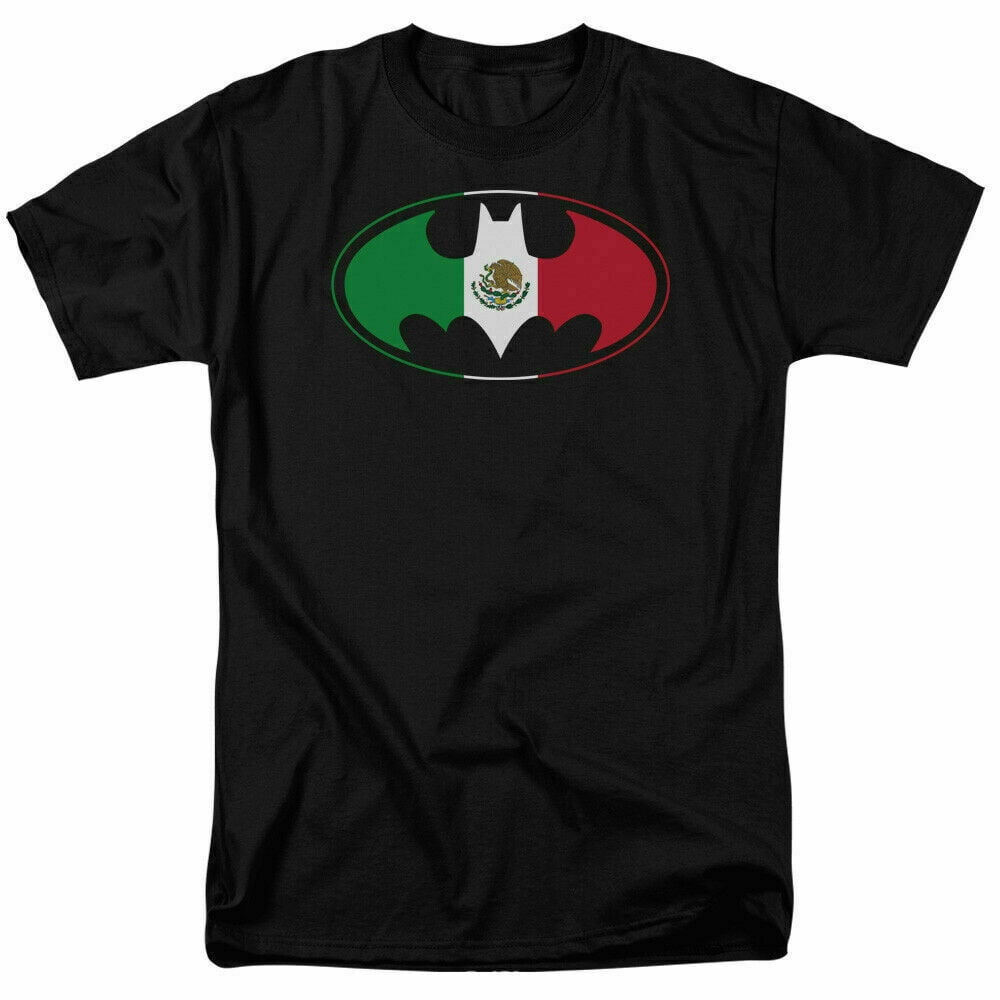 Wallpaper #T5xt4pIBZHQxiYar28Ah439 Batman Mexican Flag Shield Bat Signal T Shirt Licensed Comic Book Tee