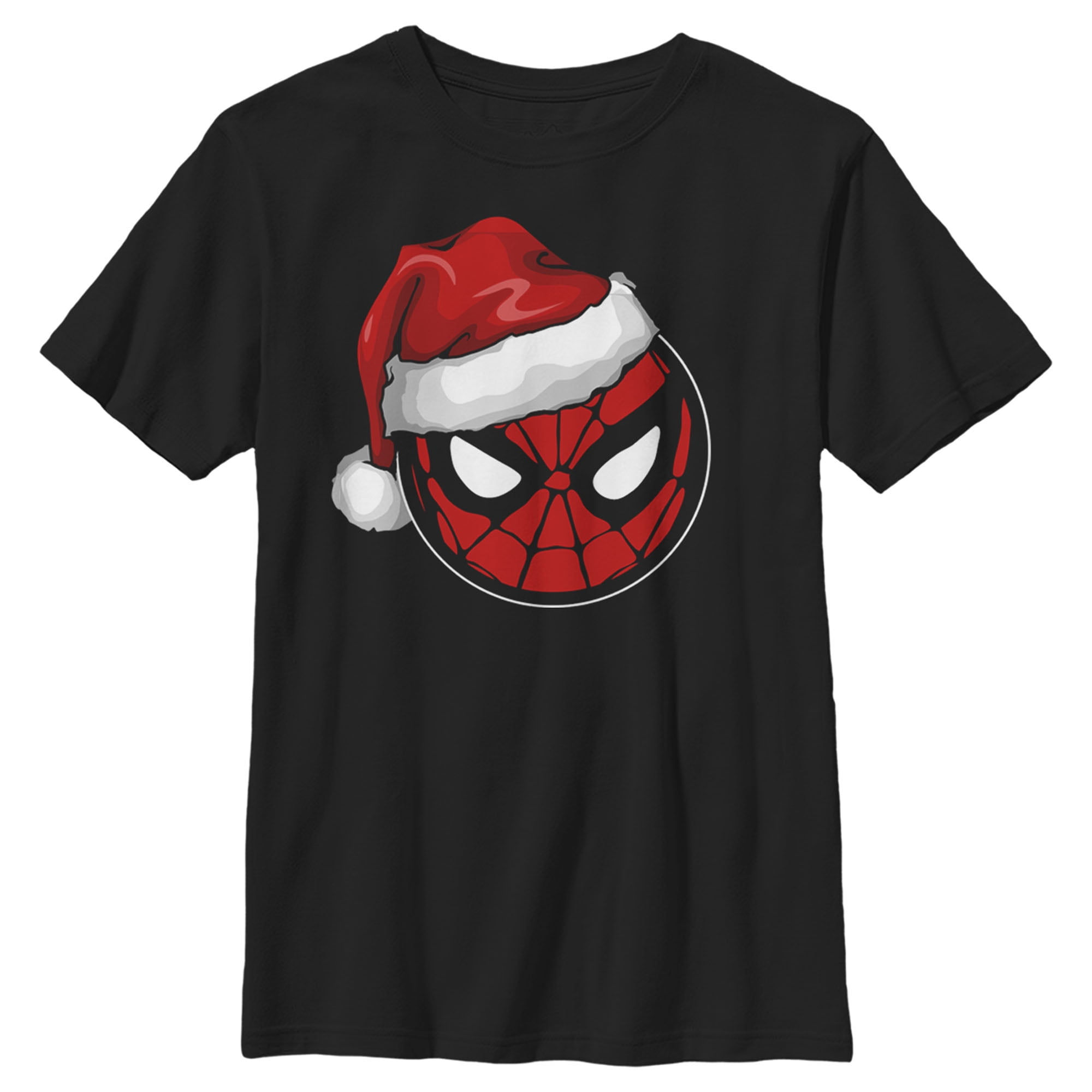 Wallpaper #lTGnNZMB5zzyi_yYH1f-37 Boys Marvel Christmas Spider Man Santa Hat Graphic Tee Black Small