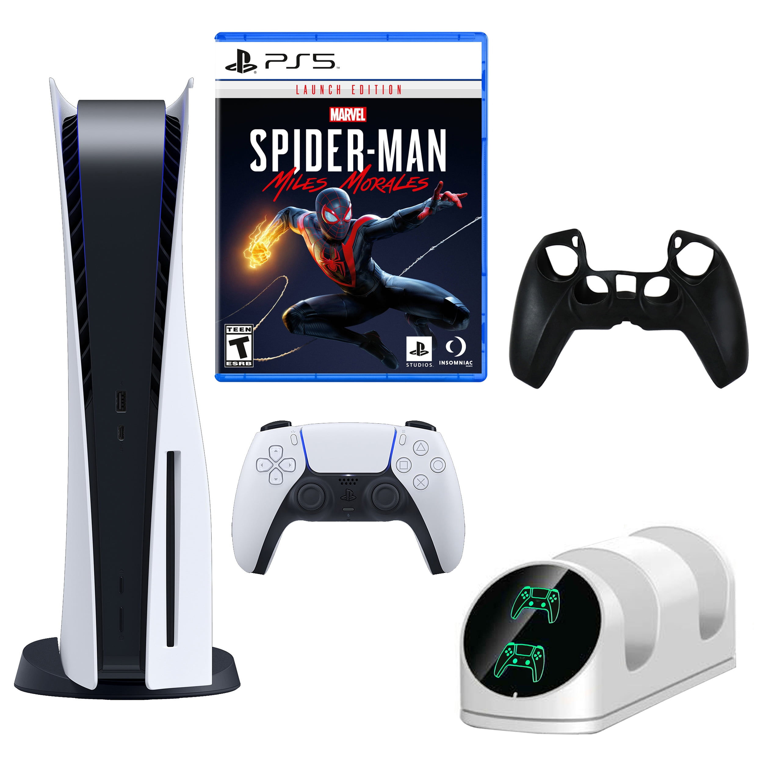 Wallpaper #L0D5L5MBJhL2WPbaDL8l176 Sony Playstation 5 Console with Miles Morales Spiderman and Accessories