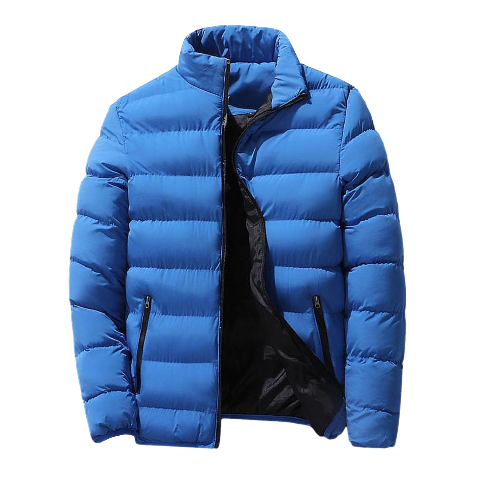 Wallpaper #57iu3JIBJvJKYCmEkfzN355 Comerut Men Winter Coat Padded Thick Solid Color Zipper Closure Stand