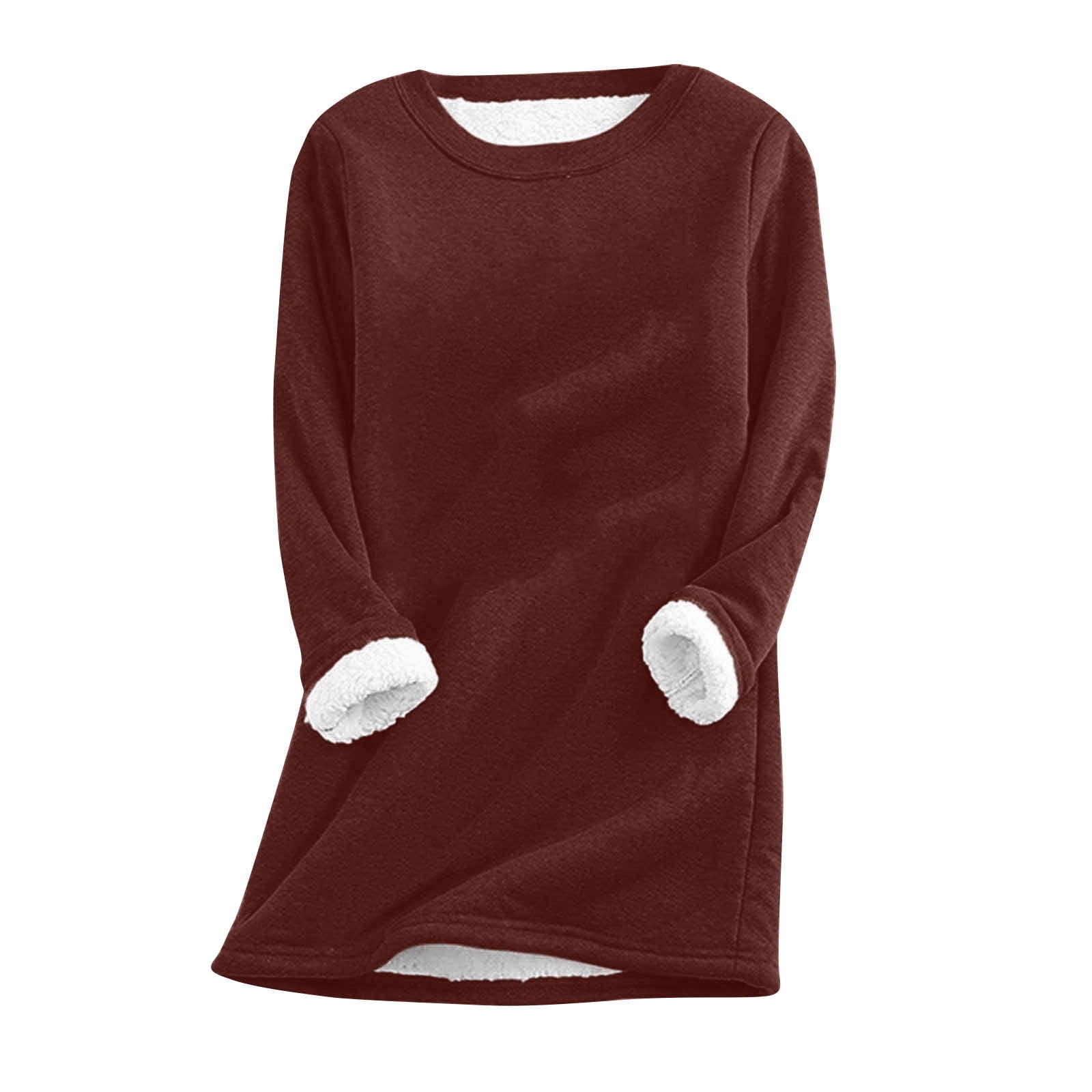 Wallpaper #57iu3JIBJvJKYCmEkfzN388 Dodadawanj Sherpa Lined Sweatshirt Women Fleece Pullover Solid Color
