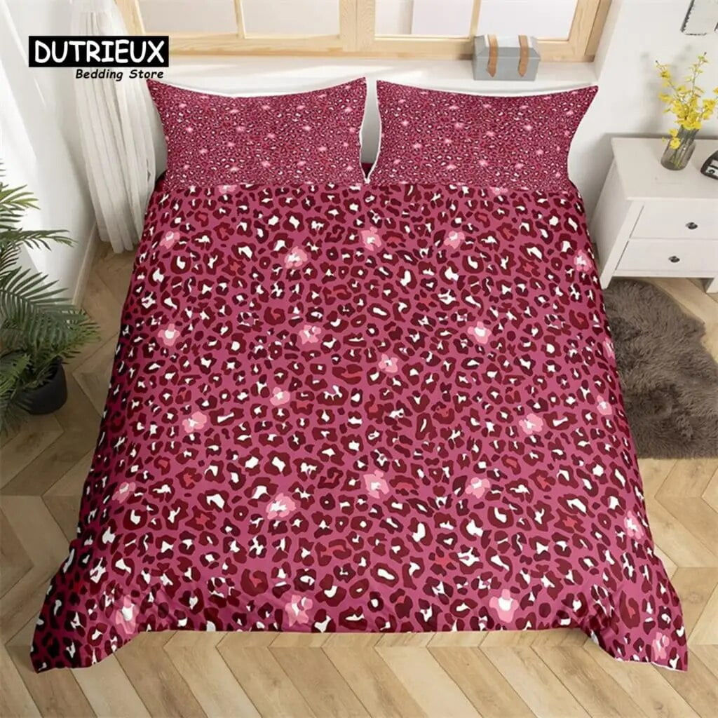 Wallpaper #WViyNJMBzN9vxX34jT0O177 Colorful Leopard Print Duvet Cover Wild Animal Bedding Set Microfiber