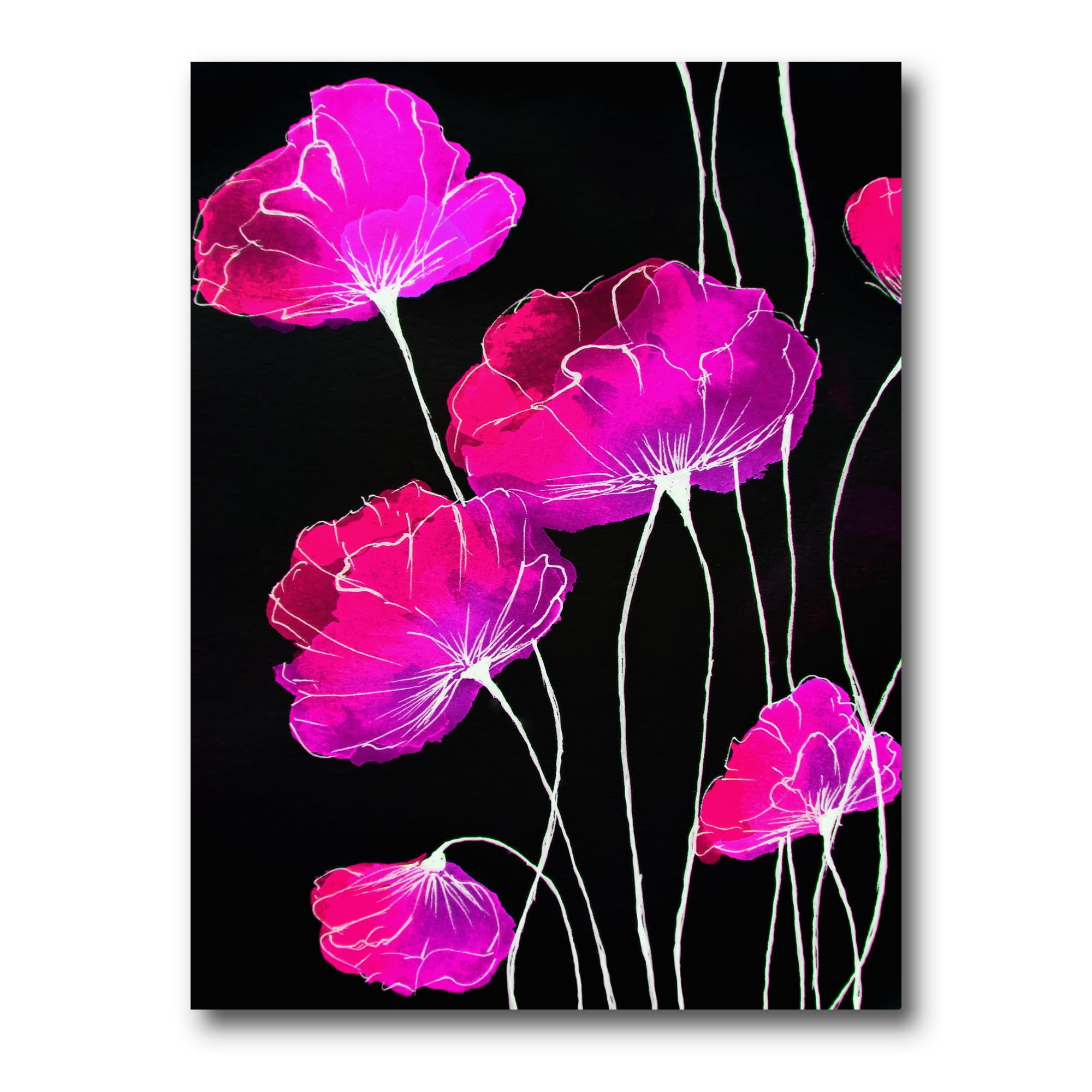 Wallpaper #Zmda6pIBSpphPi3-wkYj300 Designart Abstract Red Flower Detail on Black Background I