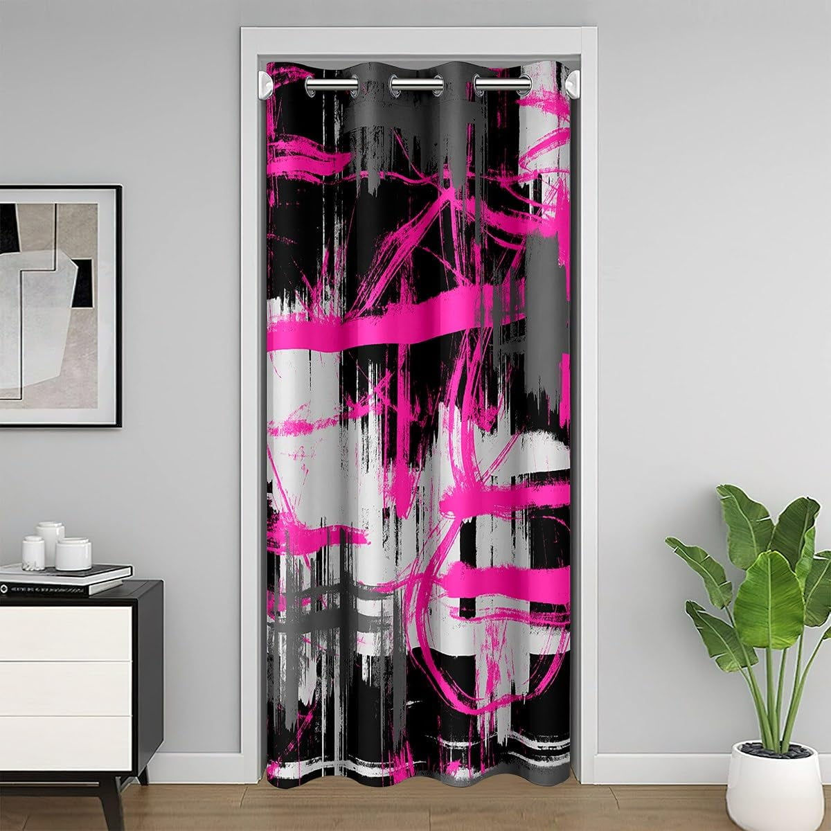 Wallpaper #NL0NpJcBxtB1RJ-K4LkL91 Abstract Style Art Print Door Curtains Privacy Closet Curtain for