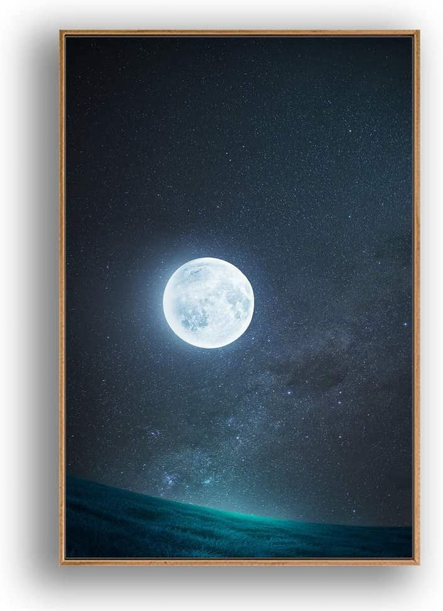 Wallpaper #W2g2IpMBSpphPi3-mTKk68 Idea4wall Framed Canvas Wall Art for Living Room Bedroom Moon with