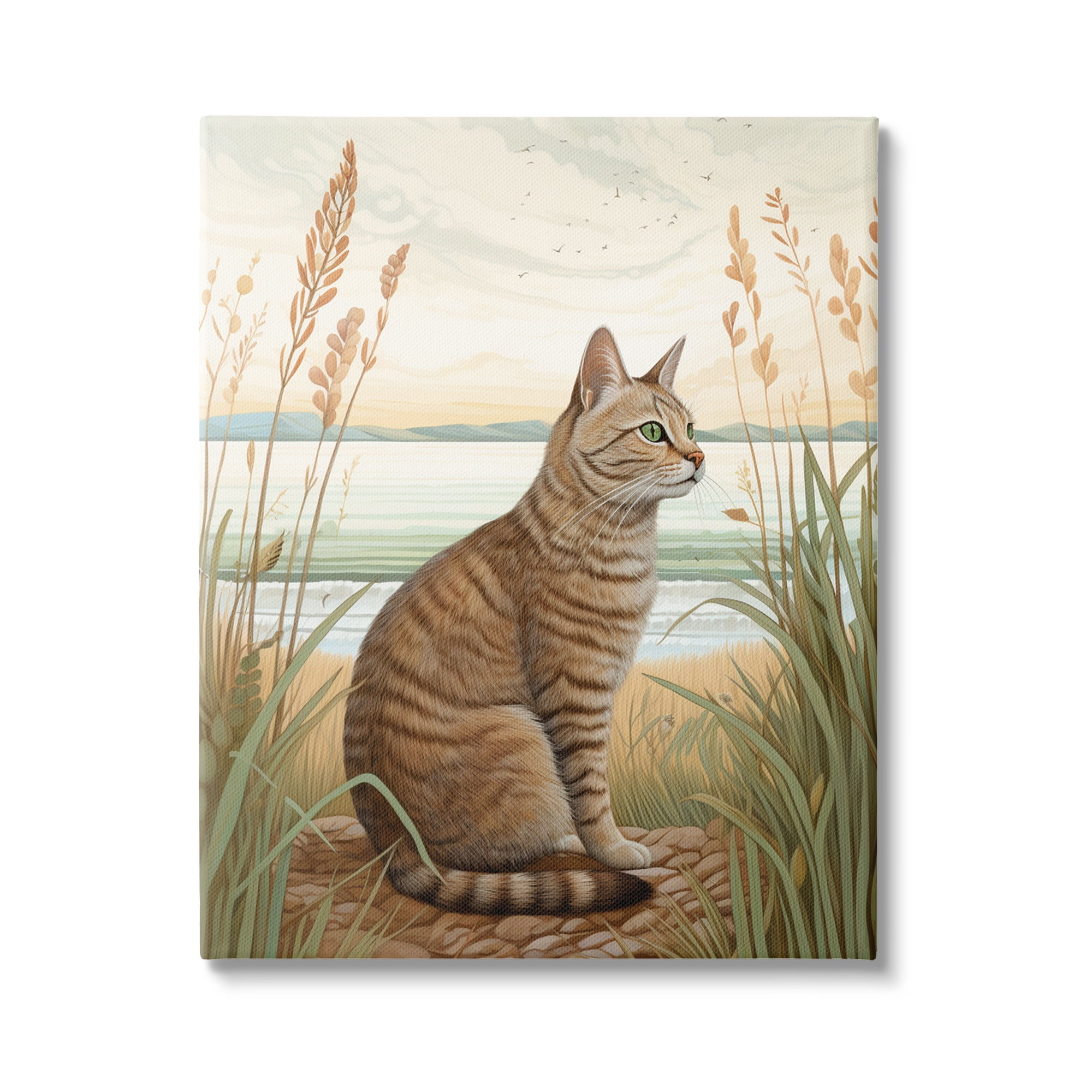 Wallpaper #aLiA1pIBJvJKYCmEHd7H469 Stupell Industries Simple Tabby Cat Gaze Animals Insects Painting