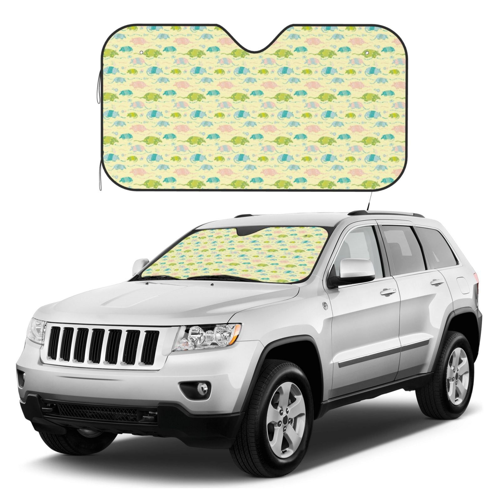 Wallpaper #1Li915IBJvJKYCmEVOQ1385 Kdxio Armadillo Floral Print Windshield Sun Shade Foldable Sun Blocker