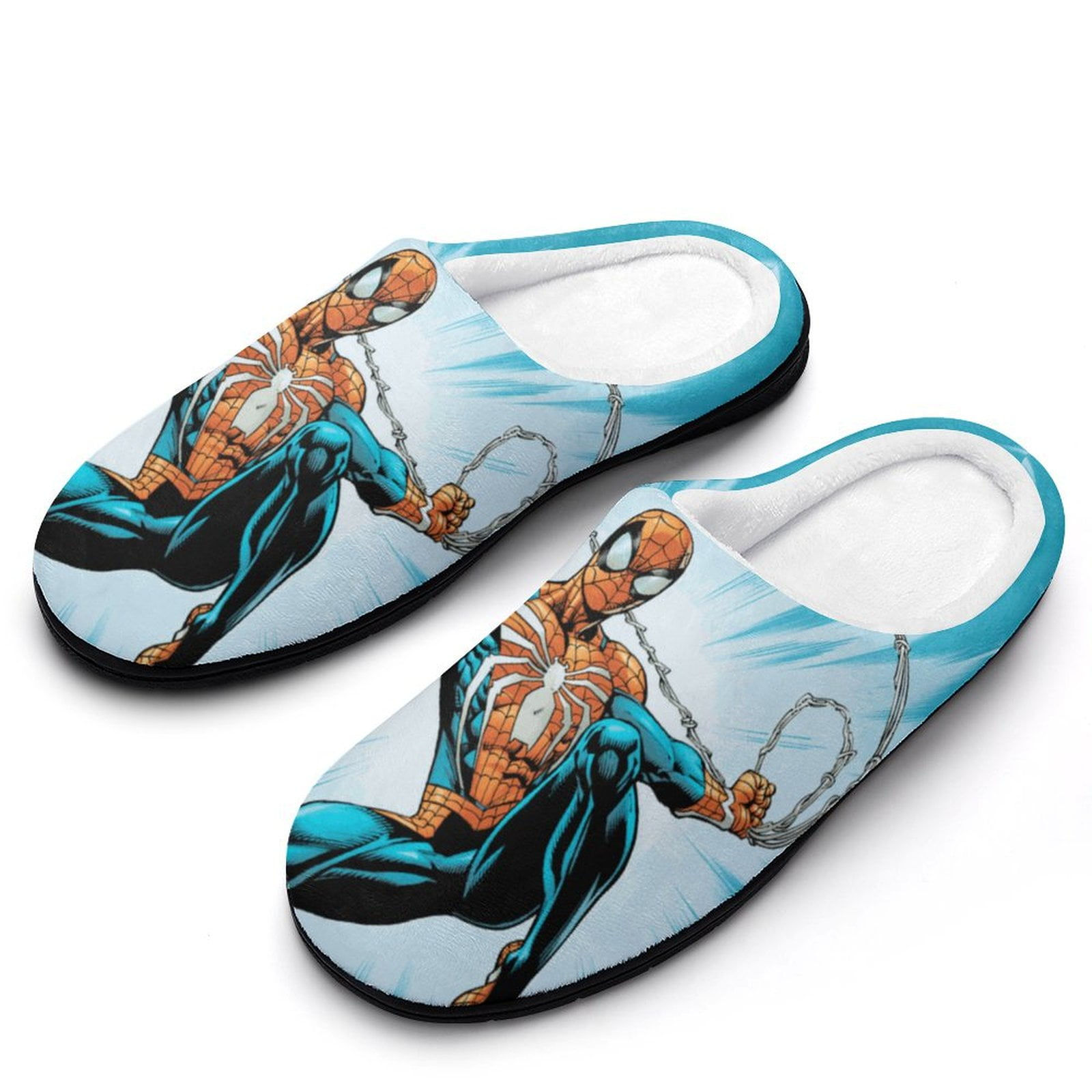 Wallpaper #T7xsO5MBMDFIMcjN_X9Q303 Spider Man Men Slippers Non Slip Fuzzy House Slippers Warm Soft Plush