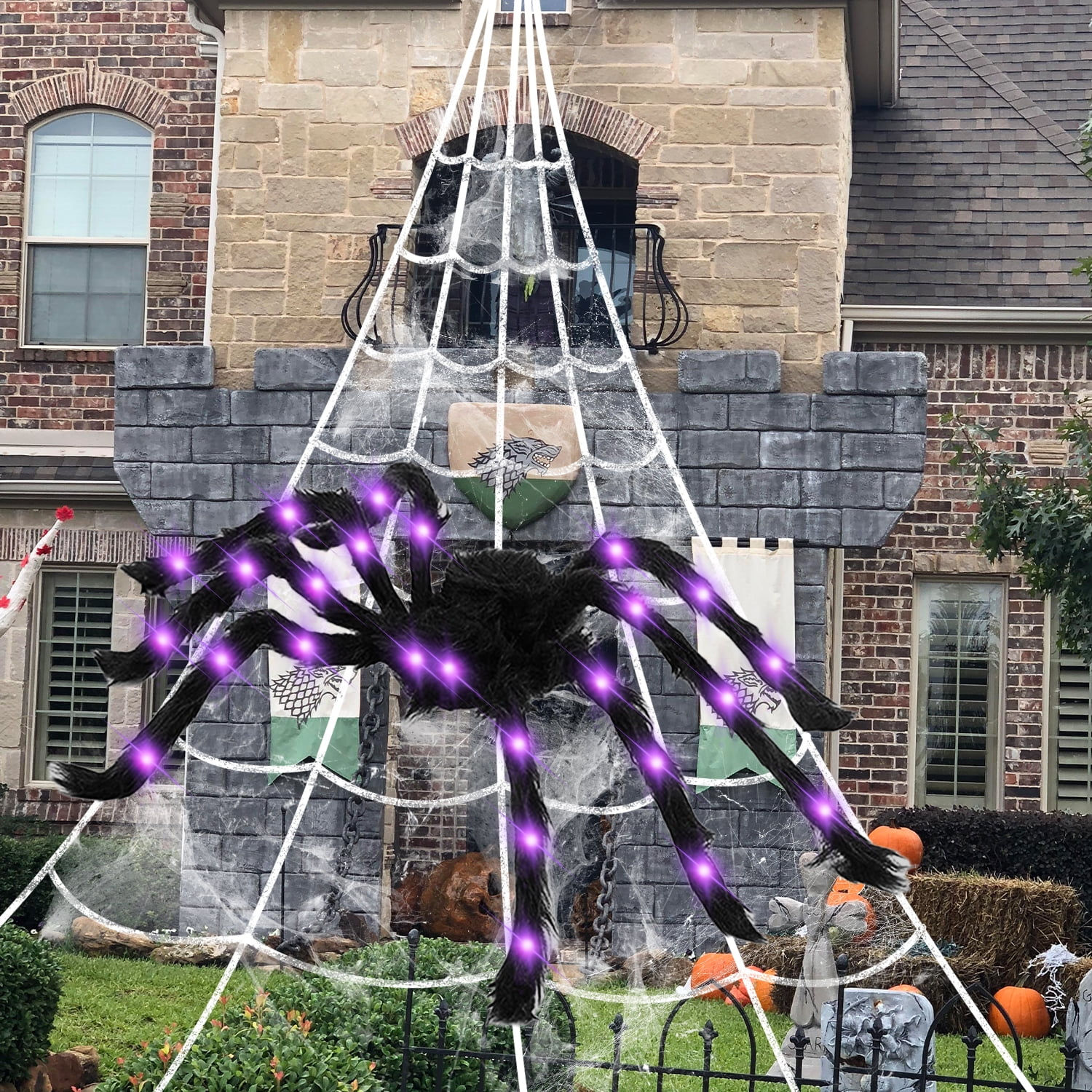 Wallpaper #yP_JaJMB3lSXT3zUg-SK142 Walmart Halloween LED Light Up Spider Web Outdoor Prop with 50 Giant