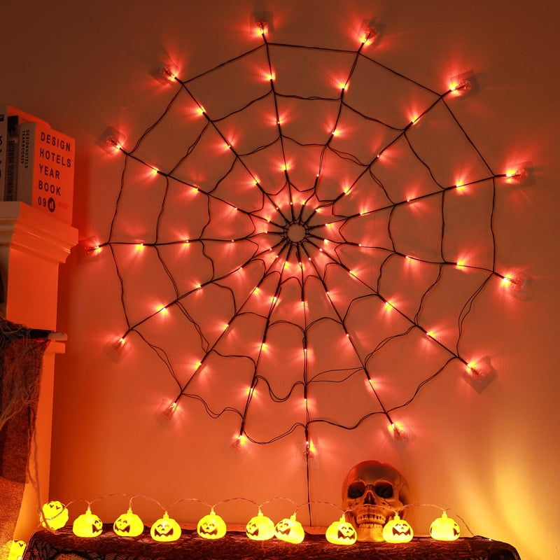 Wallpaper #zpwf4pIBZHQxiYarj74D61 Halloween Spider Web Lights 4ft Diameter 70 LED with Black Spider