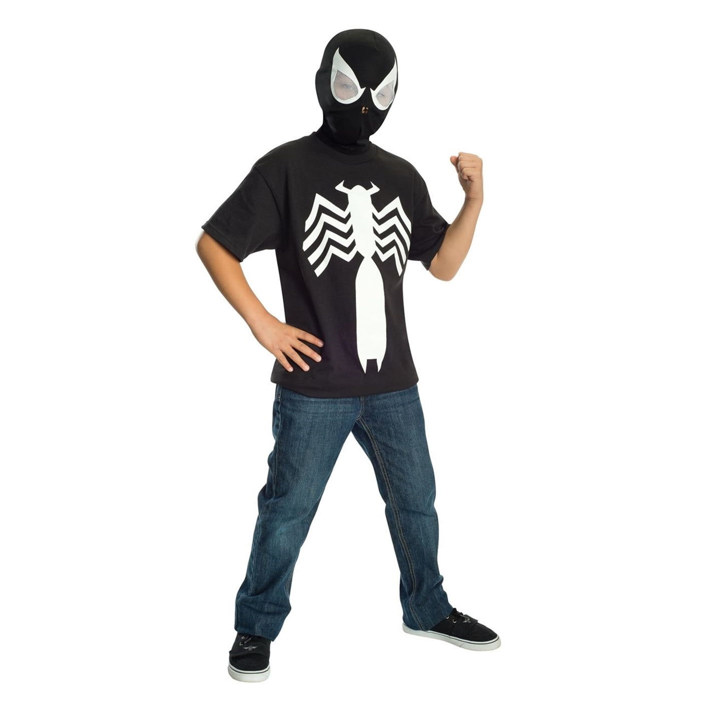 Wallpaper #T7xsO5MBMDFIMcjN_X9Q191 Spider Man Black Costume Youth T Shirt with Mask Large 11 12