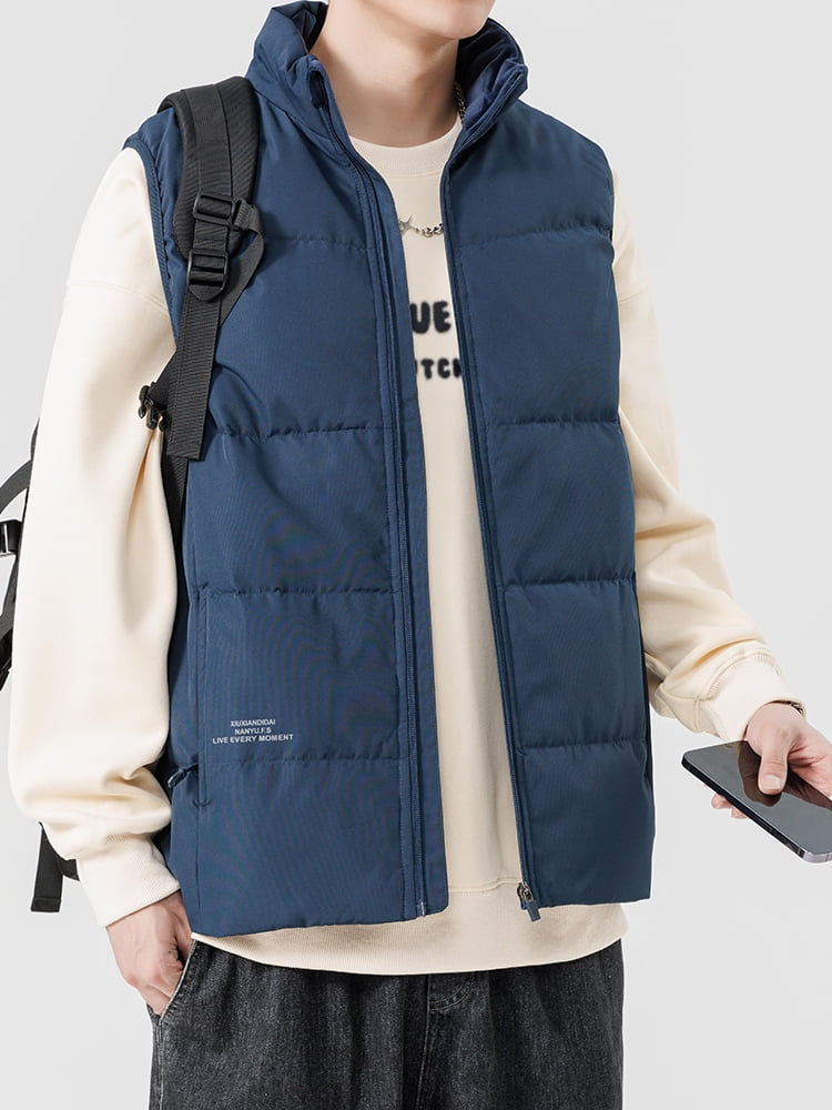 Wallpaper #57iu3JIBJvJKYCmEkfzN376 8xl White Duck Down Padded Warm Vest Men Sleeveless Jacket Solid Color