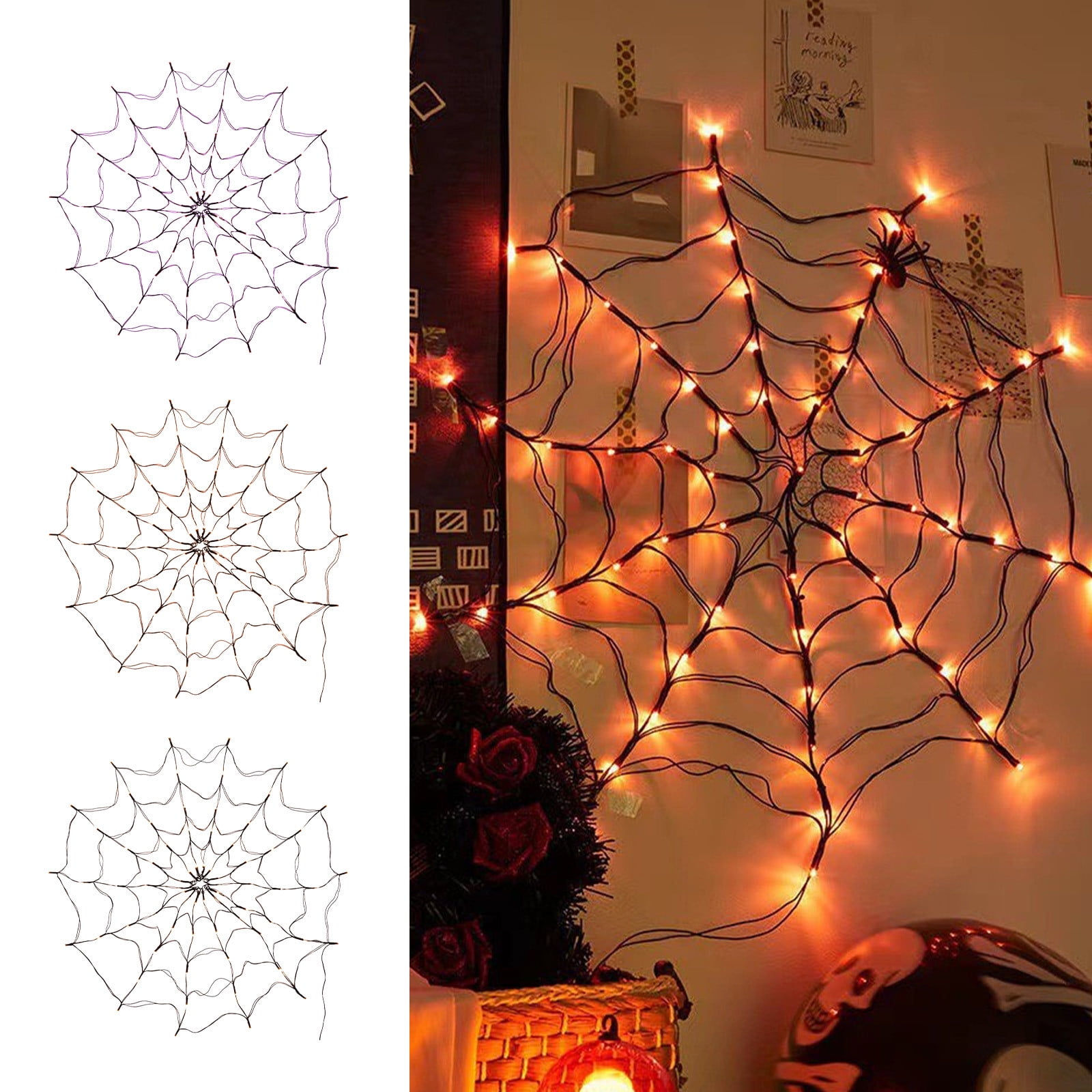 Wallpaper #zpwf4pIBZHQxiYarj74D77 Halloween Decorations Spider Web Lights 3937 Diameter 70 LED