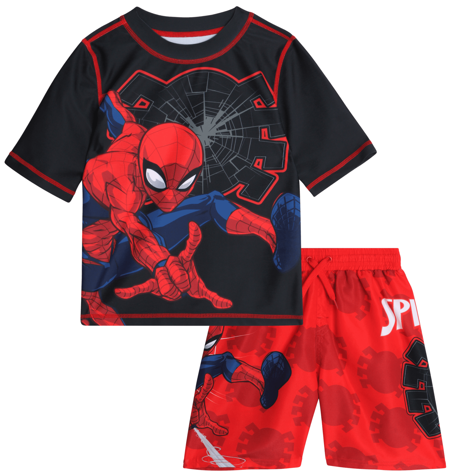 Wallpaper #z4tEc5cBcm9NJah-InTX50 Marvel Spiderman Boys Upf 50 Swim Suit Toddler Rash Guard Bathing