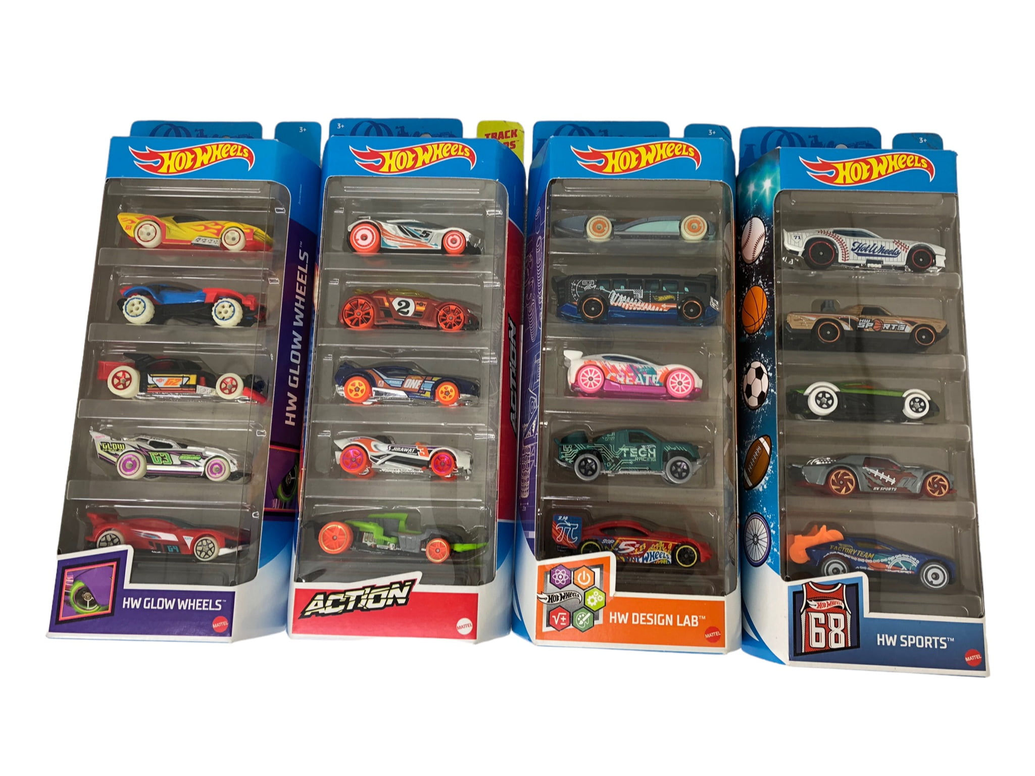 Wallpaper #TWeW9pIBSpphPi3-NISW22 Hot Wheels 20 Cars Four 5 Packs Glow Wheels Action Design Lab and
