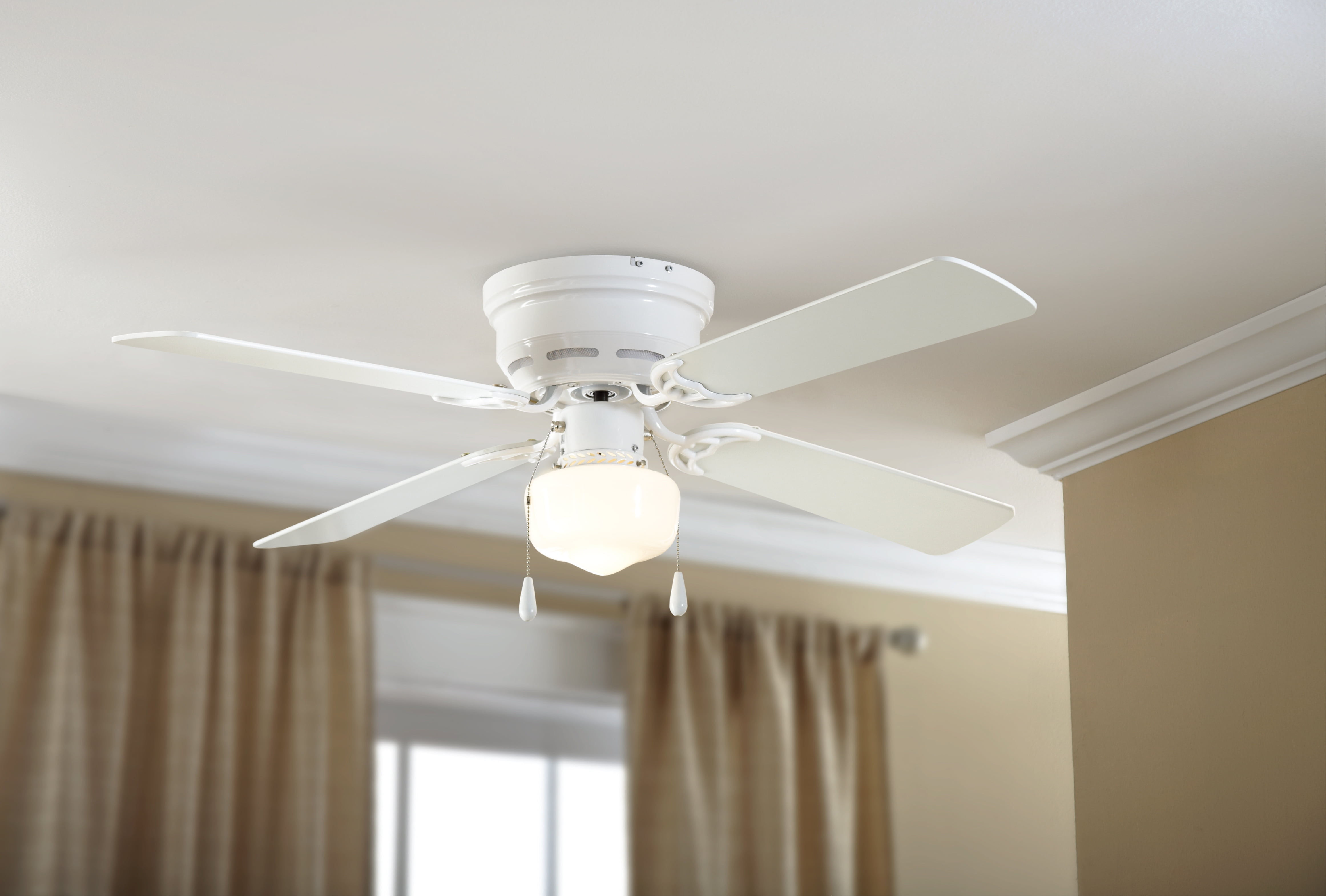 Wallpaper 57EF4 Mainstays 42 Hugger Metal Indoor Ceiling Fan with Light White 4 HD Wallpaper 57EF4