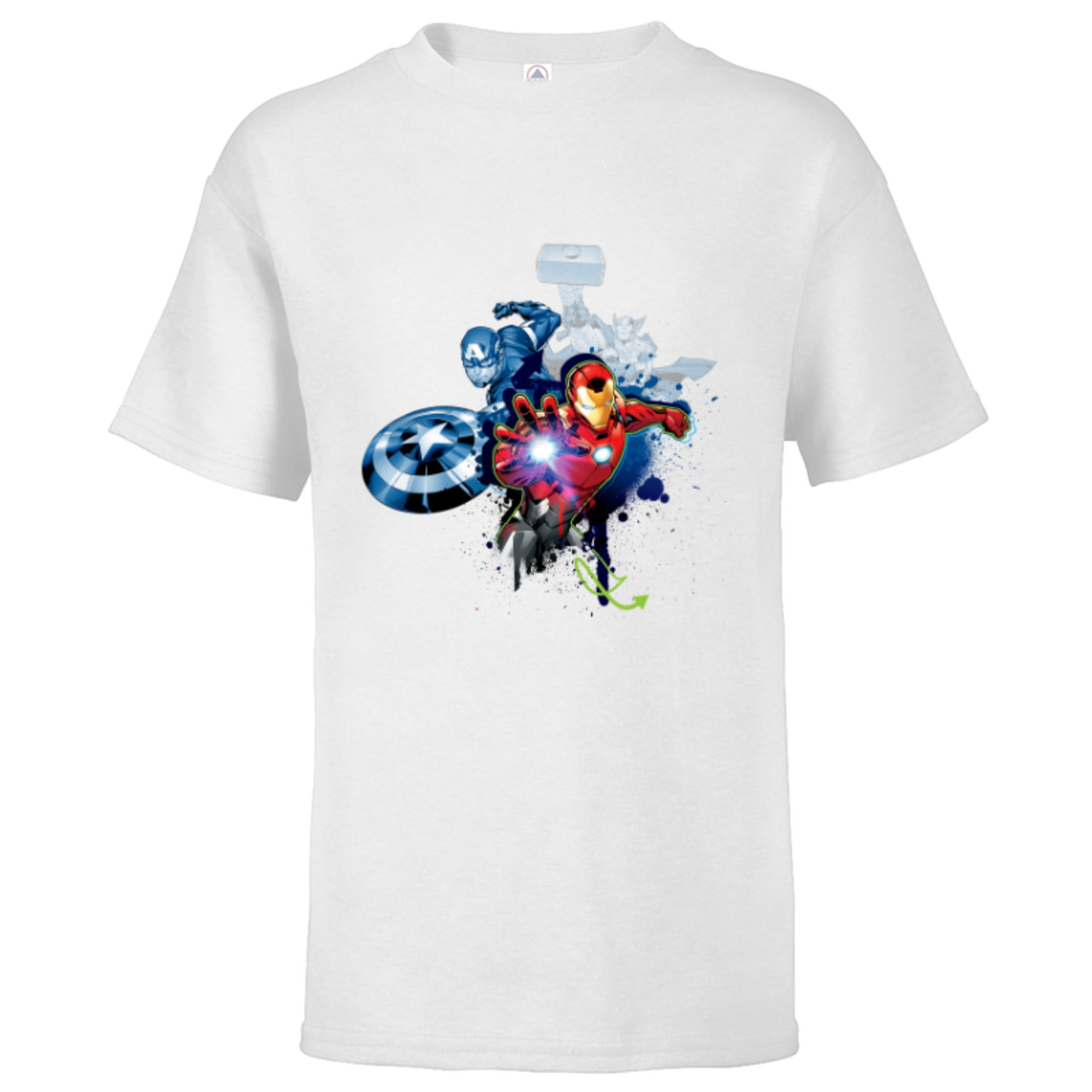 Wallpaper #oFh1NJMBzN9vxX34UTwG342 Marvel Avengers Iron Man Captain America Thor Color Pop Short Sleeve