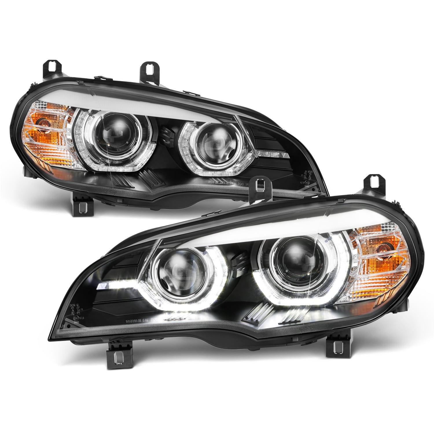 Wallpaper #uVY8e5cBsd6xcFiESNwx8 Fit 2007 2010 BMW X5 E70 Afs Hid Black LED Halo Drl Projector