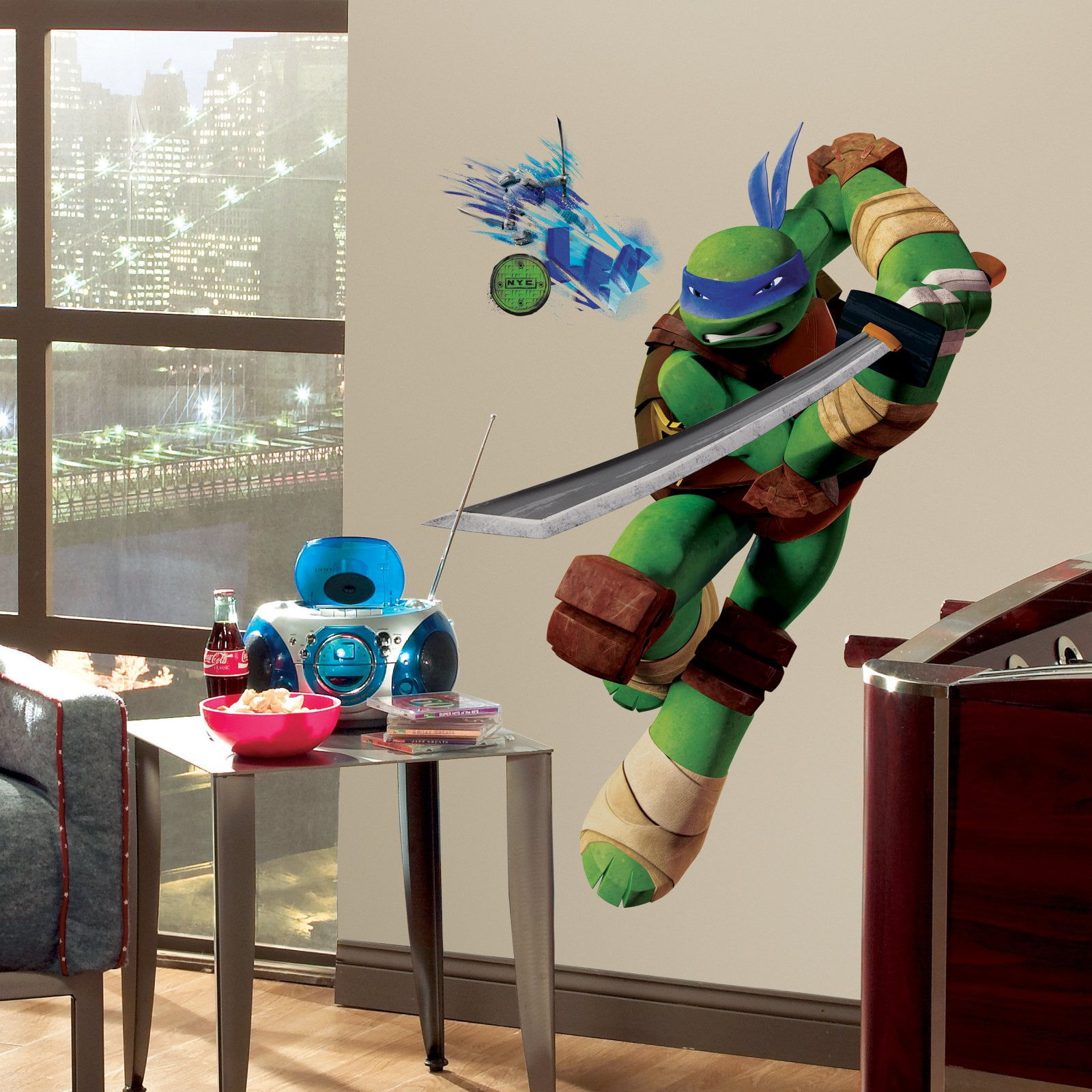 Wallpaper #NmjiIpMBSpphPi3-KzRu216 Teenage Mutant Ninja Turtles Leo Peel and Stick Giant Wall Decals