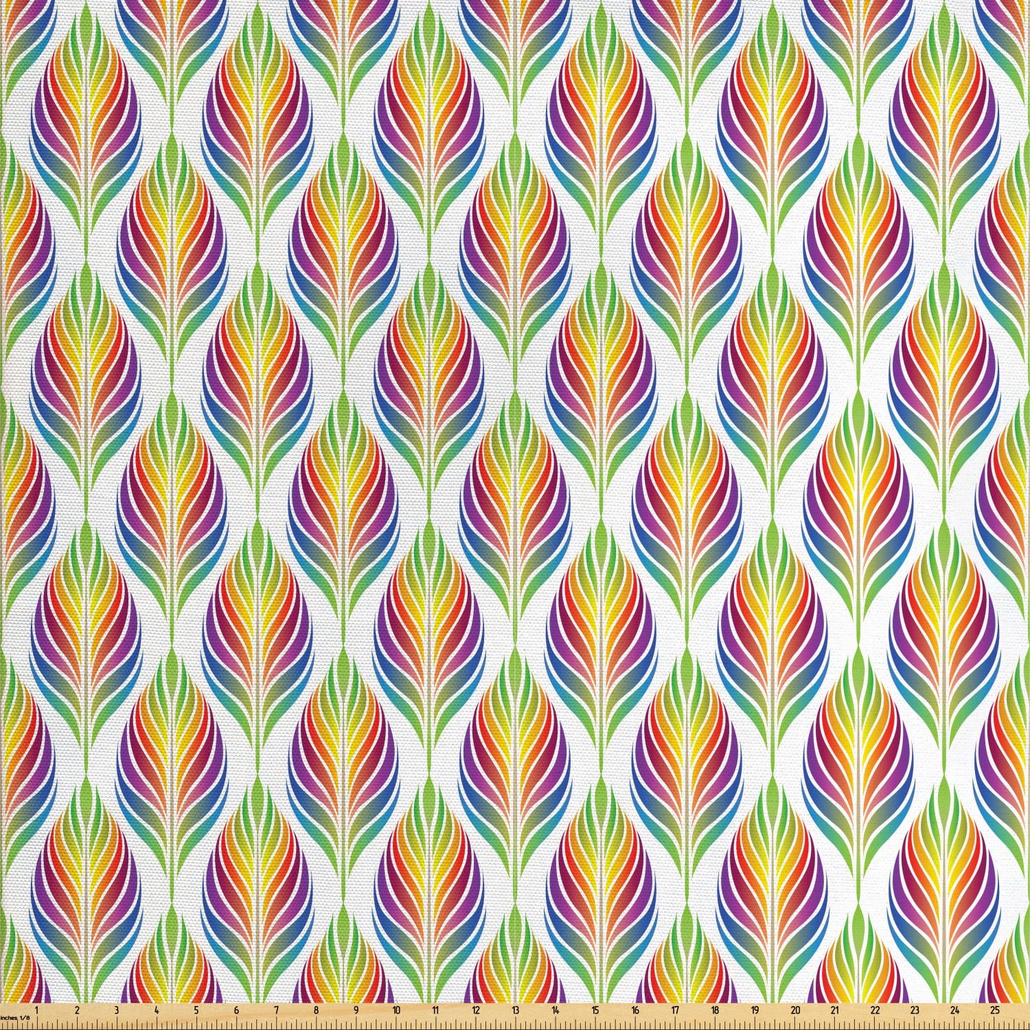 Wallpaper #1wB7644BSdW8dNou2RHq52 Colorful Fabric by the Yard Abstract Rainbow Colored Art of Leaf Look