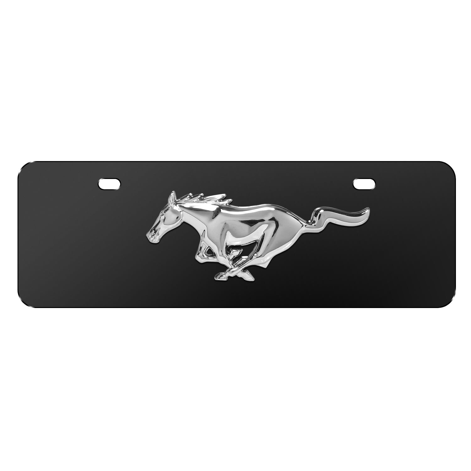 Wallpaper #PXR30Y4B_8f4nGFakXW927 Ford Mustang 3D Logo on Black 12x4 Half Size Stainless Steel License