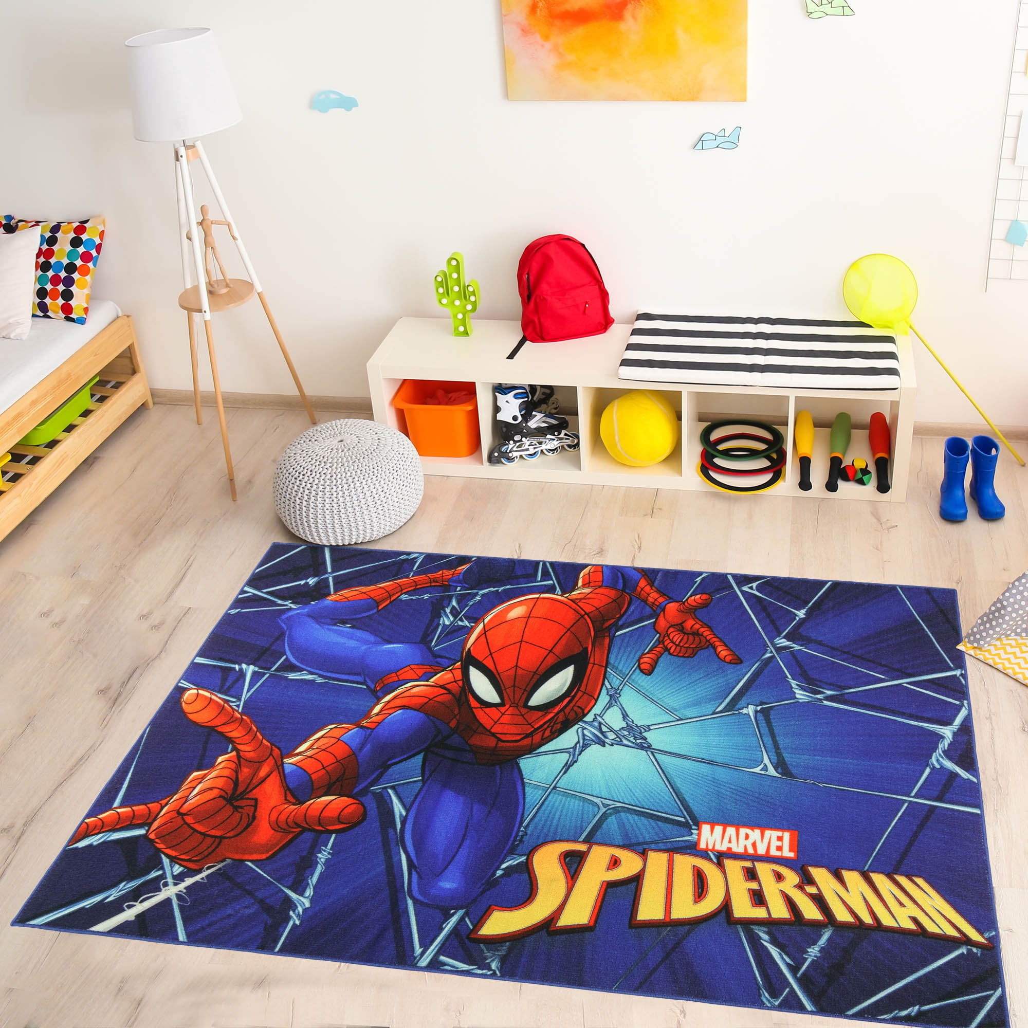Wallpaper #RYLzP5MB0GiFKesMucCx2 Marvel Spider Man Web HD Digitally Printed Rug 54x78 Walmartcom