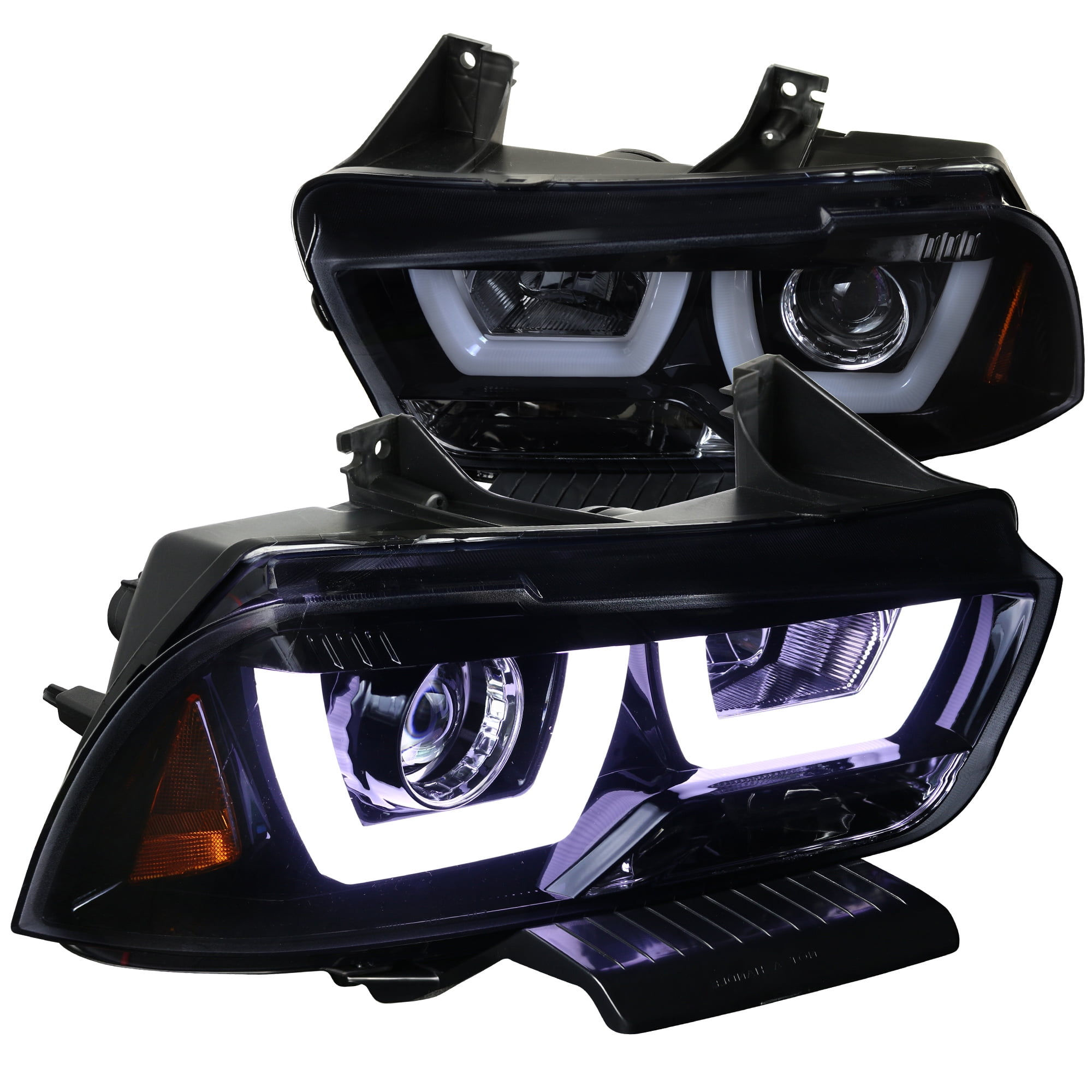 Wallpaper #IGdOAZMBSpphPi3-xqpU18 Spec D Tuning Glossy Black LED Dual Halo Projector Headlights for 2011