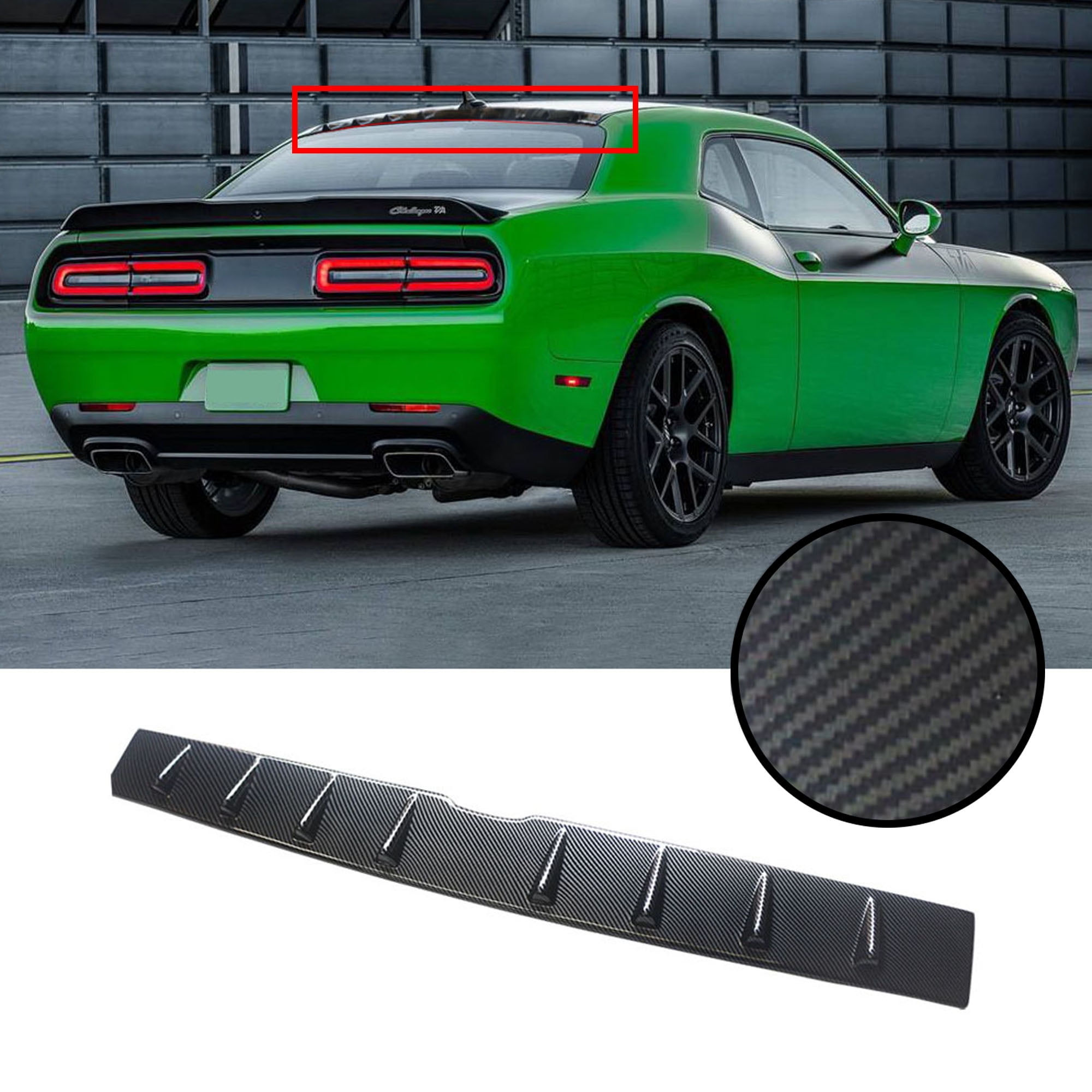 Wallpaper #Q__mZ5MB3lSXT3zU1ONB178 Ninte Rear Window Roof Spoiler for Dodge Challenger 2008 2022 Carbon