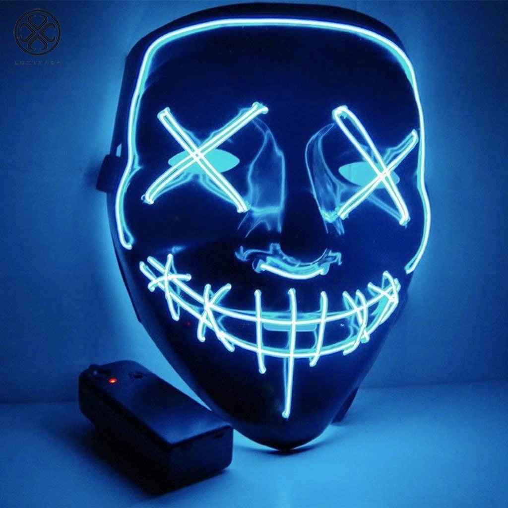 Wallpaper #2DFsNZMB5zzyi_yYVFb9137 Luxtrada Halloween LED Glow Mask El Wire Light Up the Purge Movie