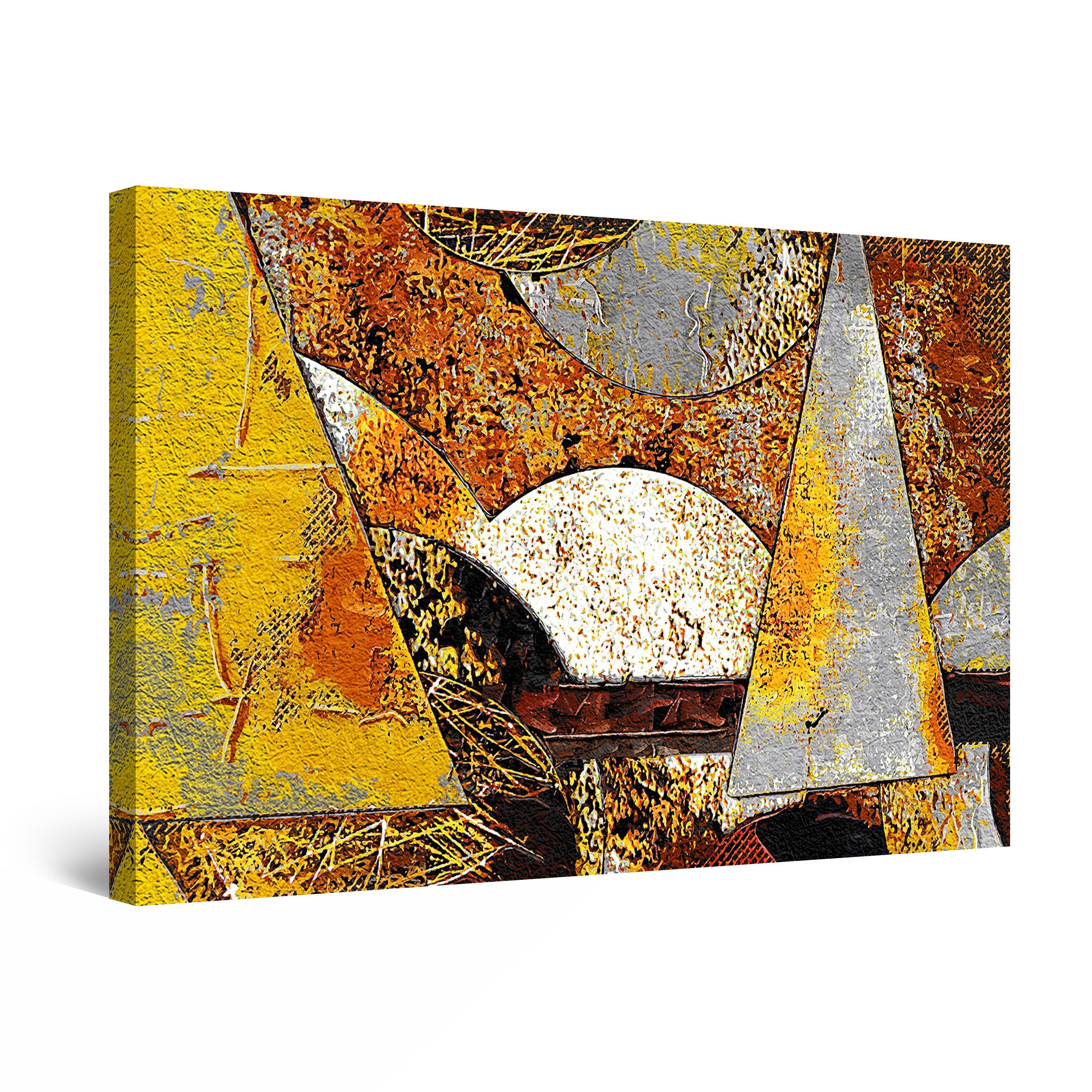 Wallpaper #a2flDJMBSpphPi3-ROG8214 Startonight Canvas Wall Art Abstract Brown Geometric Triangles Framed