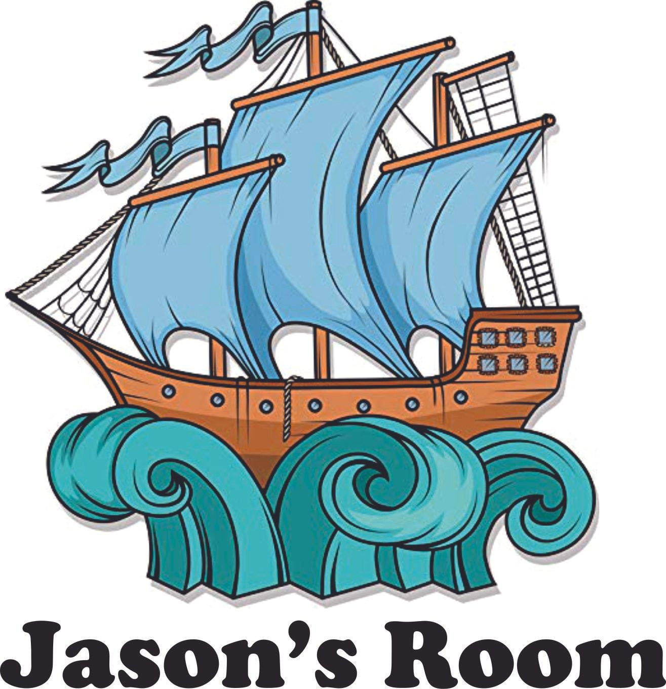 Wallpaper #0qerMpMBlSzal8H17tvu393 Pirate Ship on Waves Personalized Name Custom Names Pirate Ship Wall