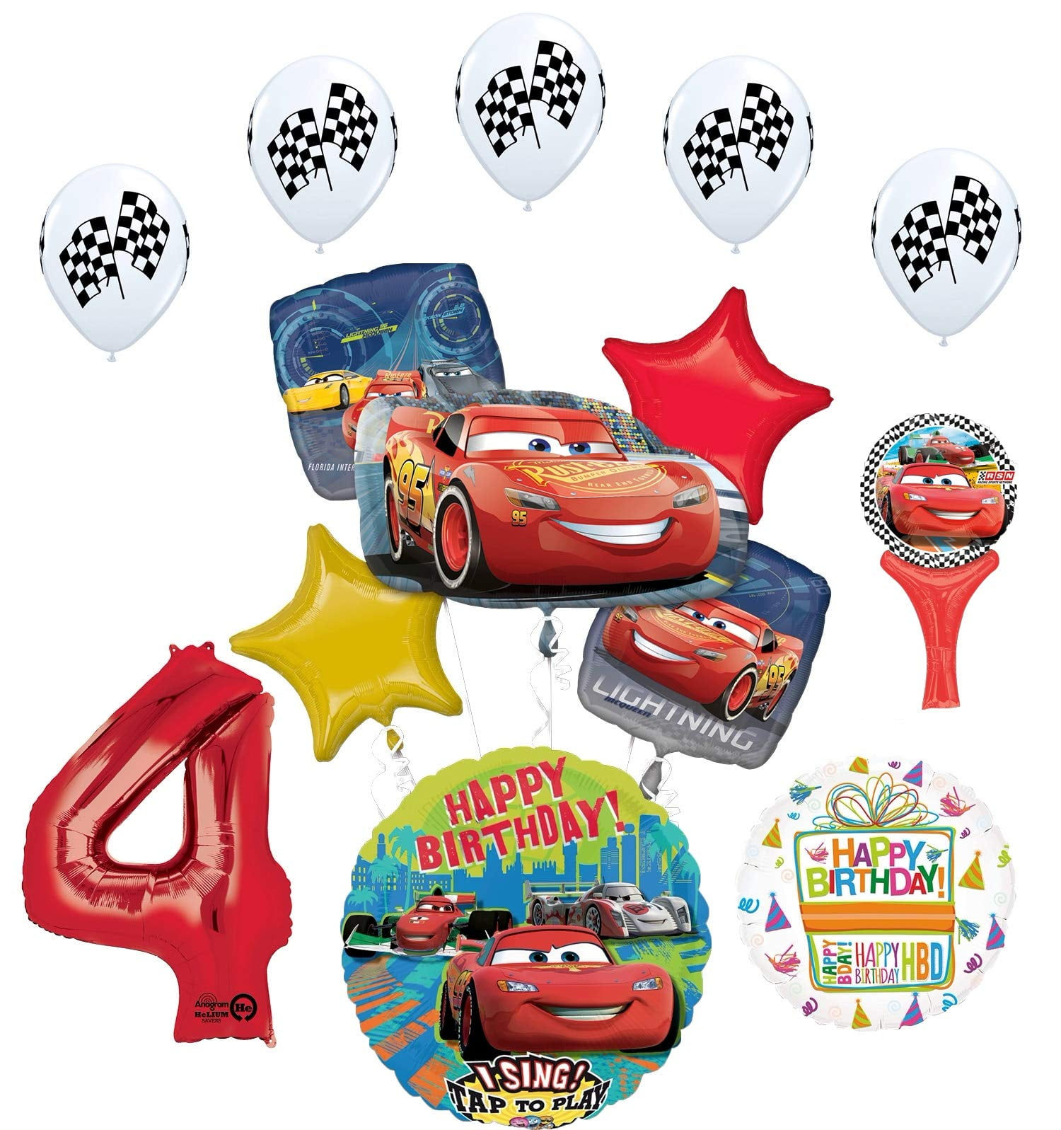 Wallpaper #kGi7GZMBSpphPi3-CBhN135 Cars Lightning Mcqueen 4th Birthday Party Supplies Sing a Tune Balloon