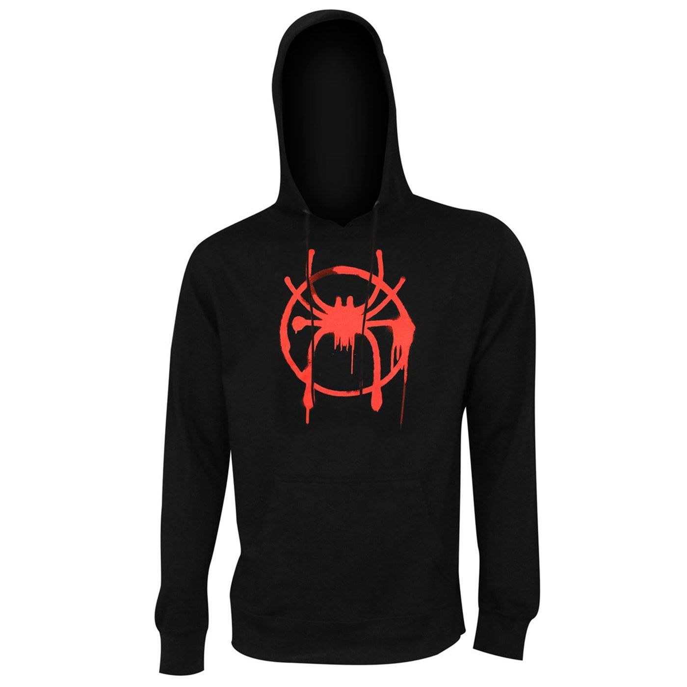 Wallpaper #T7xsO5MBMDFIMcjN_X9Q171 Spider Man into the Spider Verse Logo Mens Hoodie Large Walmartcom