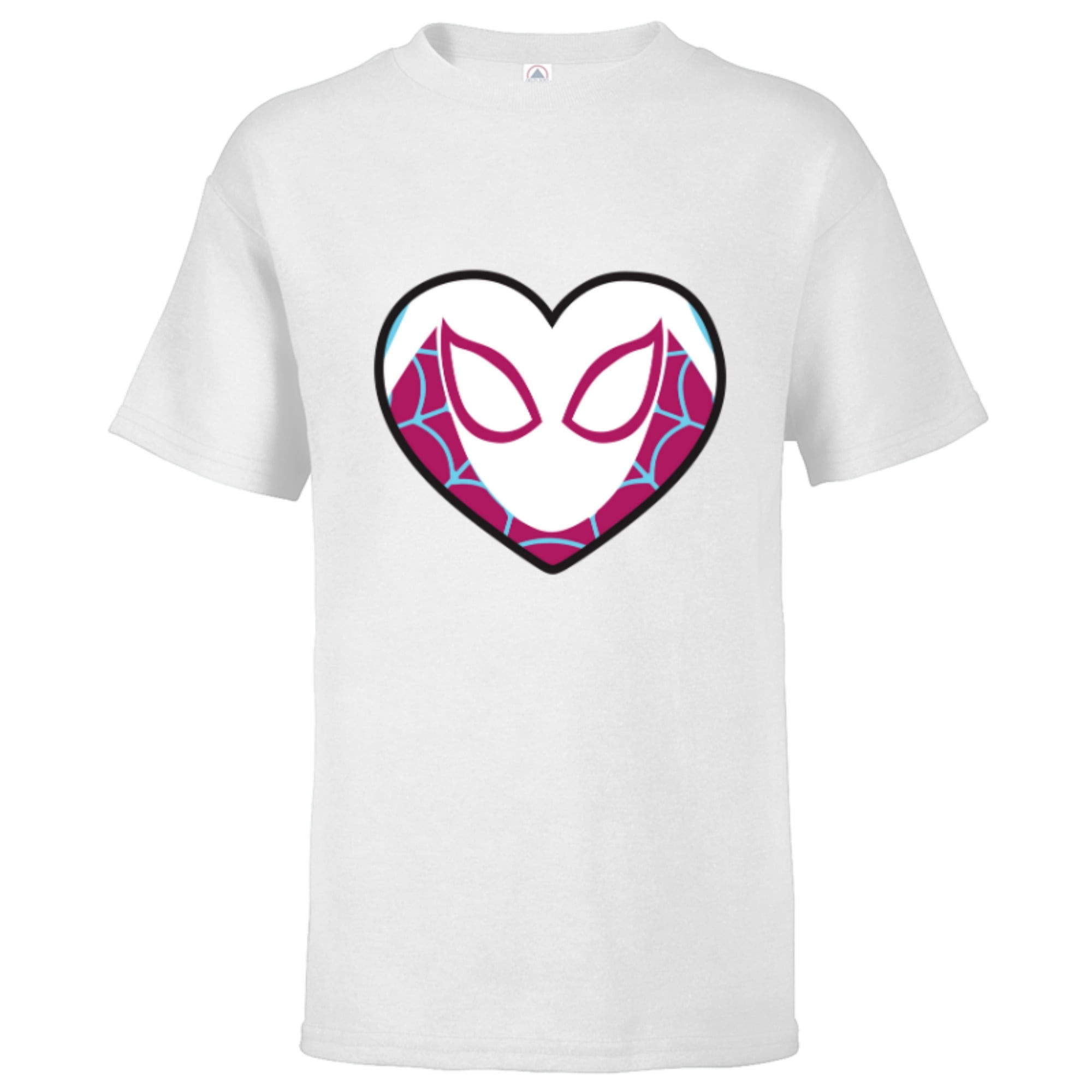 Wallpaper #F_SlOZMBKFX8bn3rEHfZ237 Marvel Spider Man Ghost Spider Spider Gwen Heart Mask Logo Short