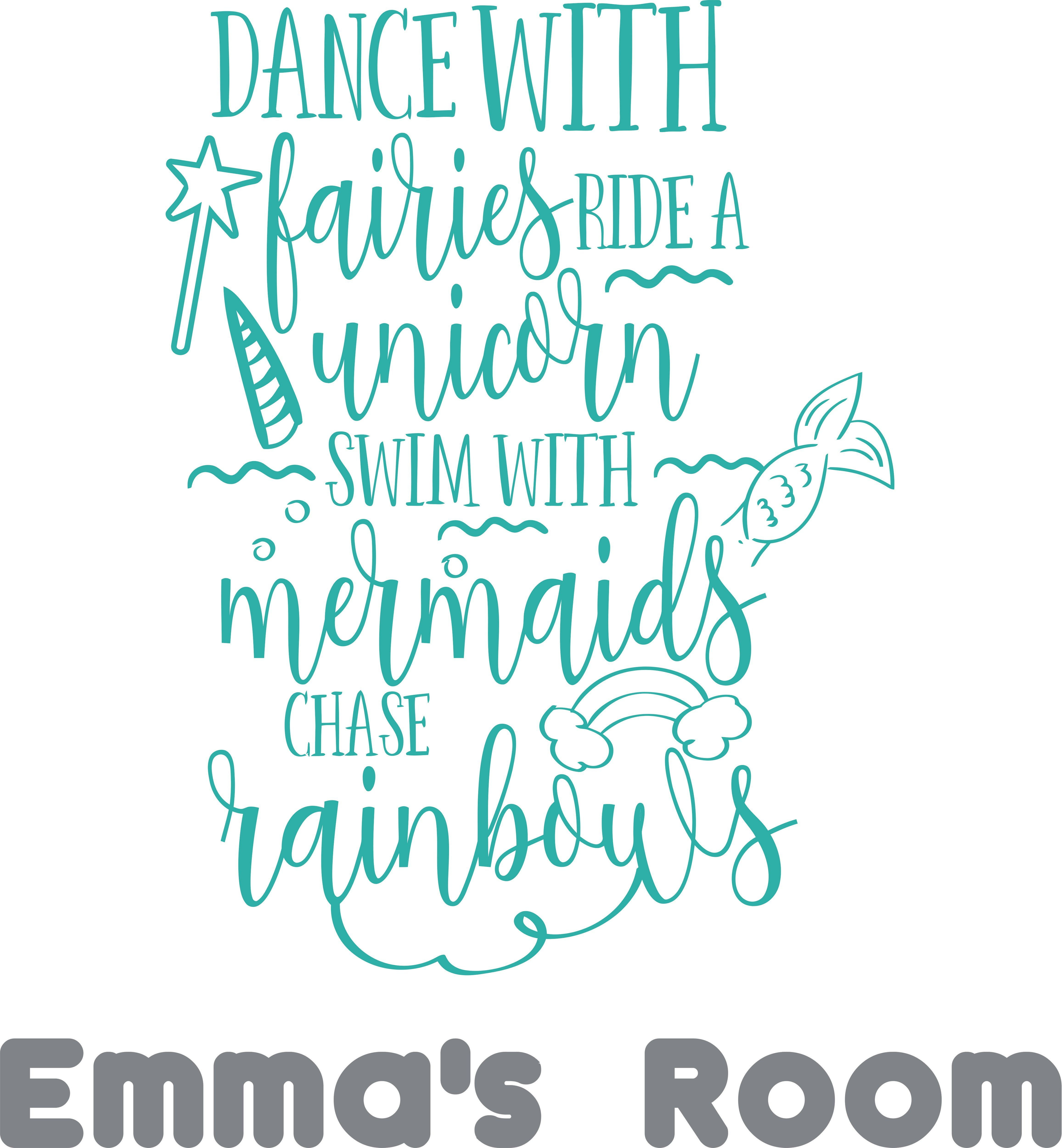 Wallpaper #zWc47JIBSpphPi3-gFEE280 Fairies Mermaids Unicorns Quotes Wall Decal Custom Vinyl Wall Art