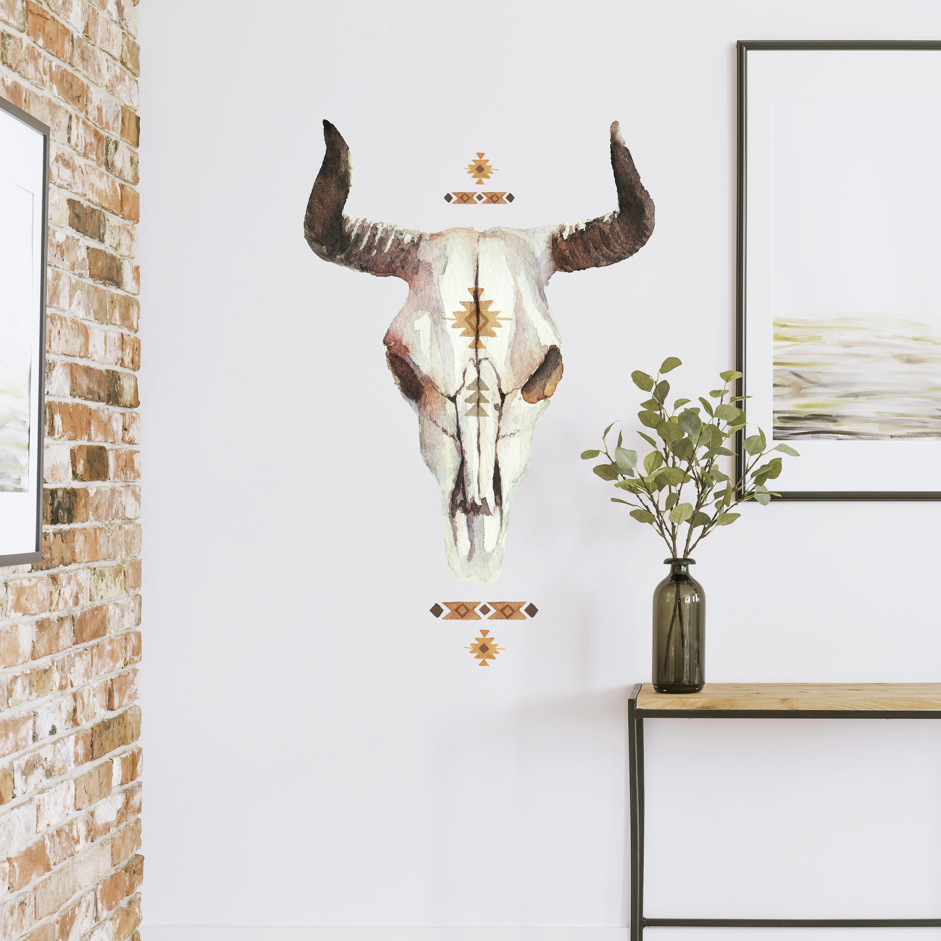 Wallpaper #NmjiIpMBSpphPi3-KzRu152 Roommates Cow Skull Southwestern Peel and Stick Giant Wall Decals