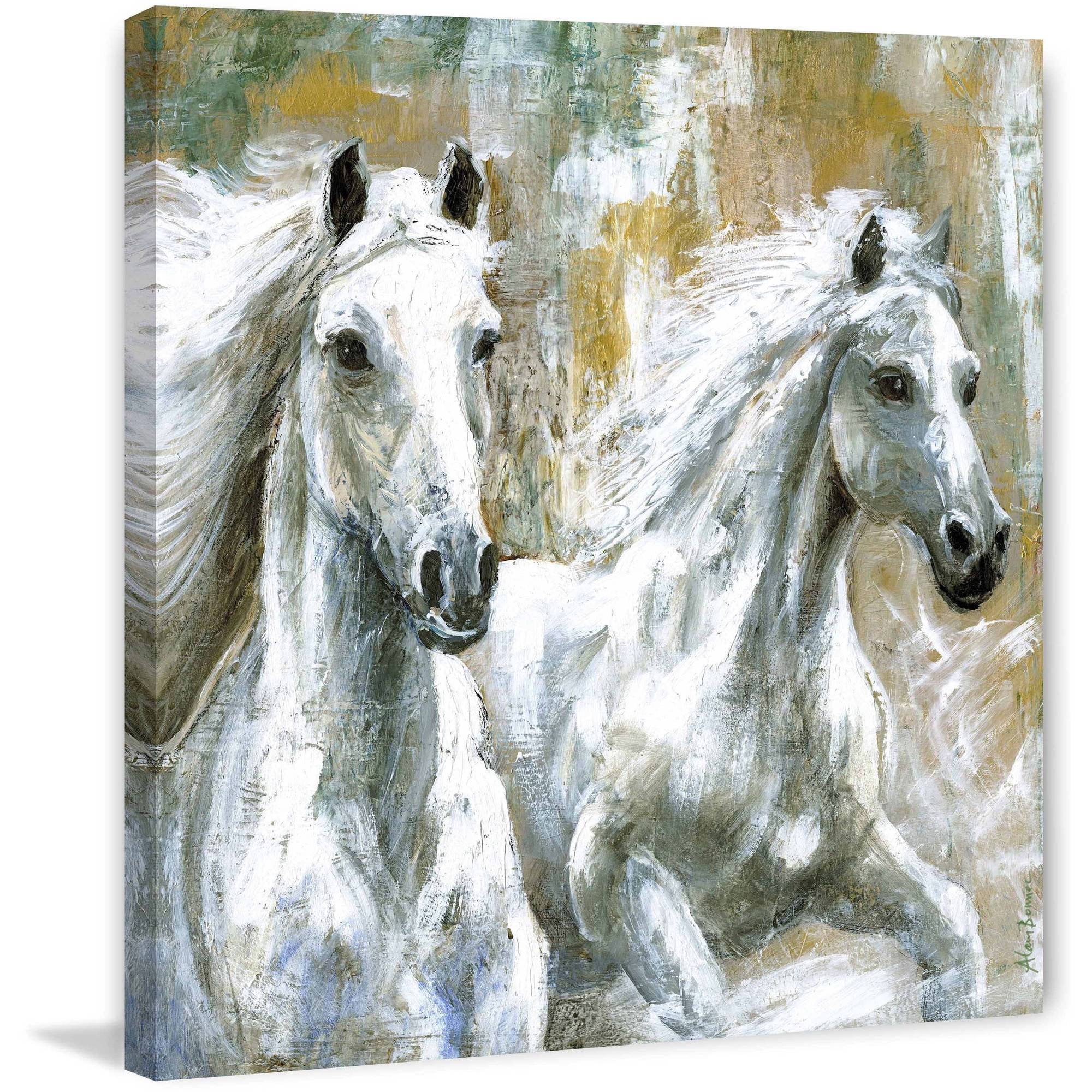 Wallpaper #hHP9ho4BFI5NbQksJSBe32 Wild Horses Painting Print on Wrapped Canvas Walmartcom
