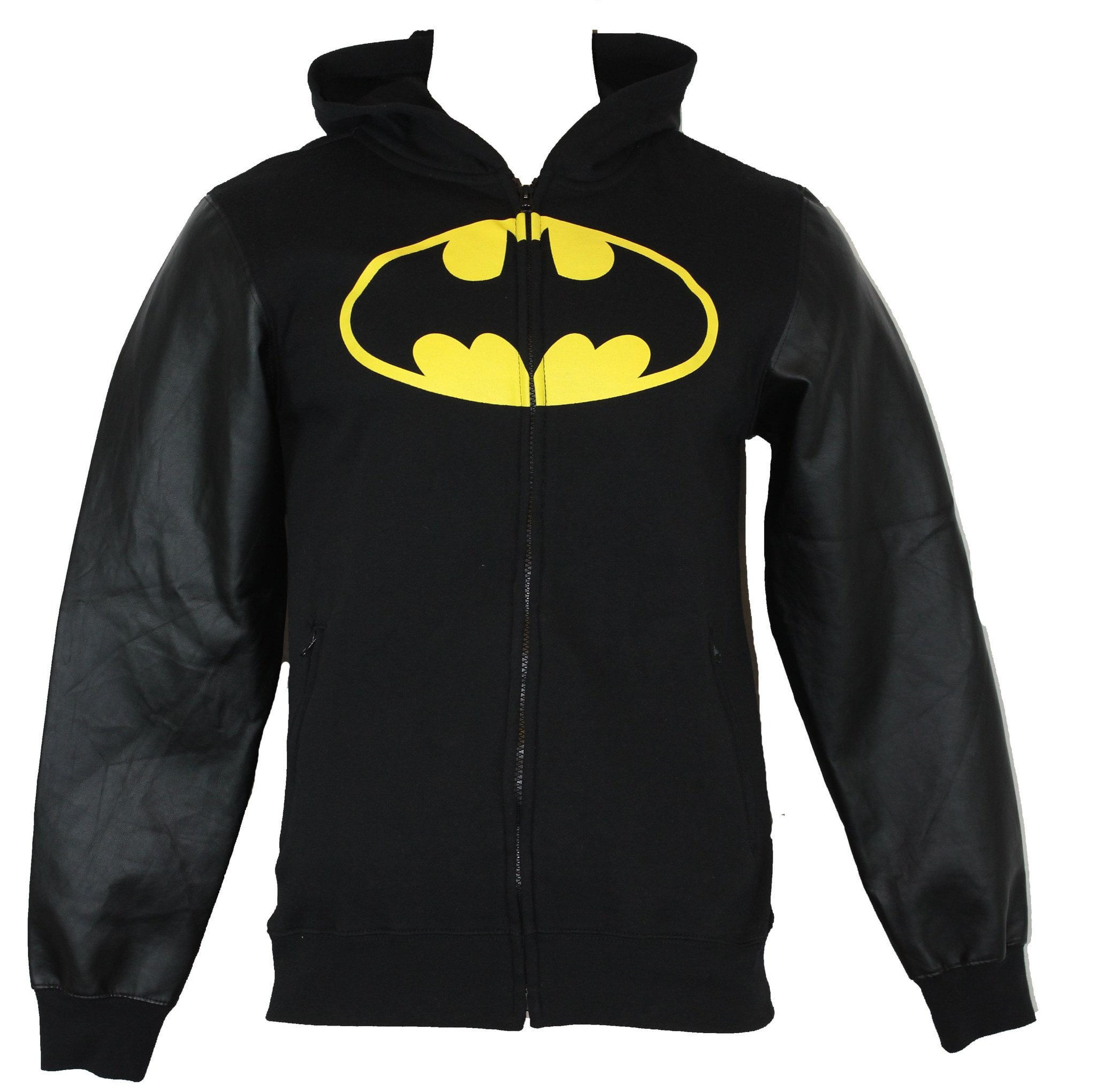 Wallpaper #z2iuJJMBSpphPi3-ijlY245 Batman DC Comics Mens Hoodie Sweatshirt Batman Logo Faux Leather