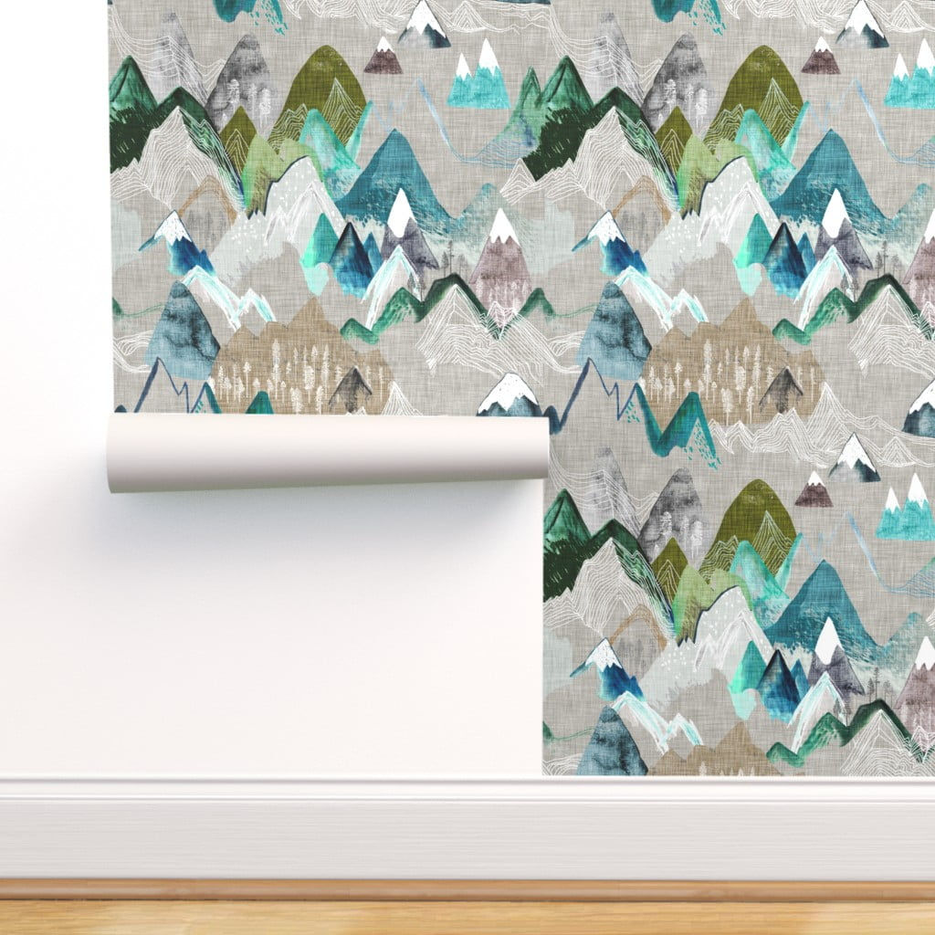 Wallpaper #EhmcNo8BtGB6xQ78TKPb29 Peel Stick Wallpaper Swatch Call Mountains Olive Mountain Boy
