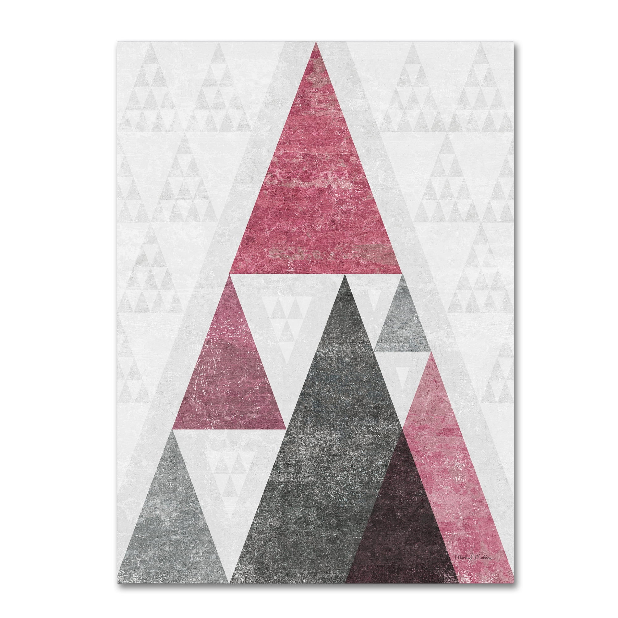 Wallpaper #Or7nKZMByHDW_7MSm2gO195 Trademark Fine Art Mod Triangles Iii Soft Pink Canvas Art by Michael