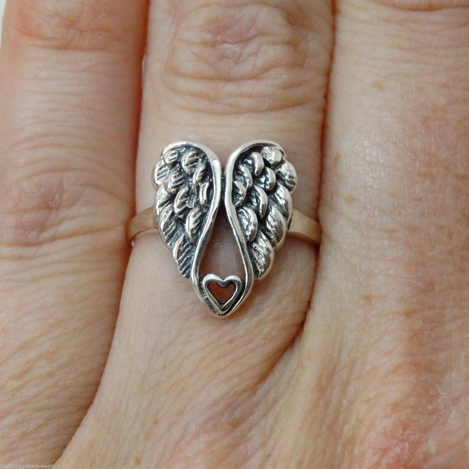 Wallpaper #eFjvM5MBzN9vxX34KDoB286 Sterling Silver Angel Wings Heart Ring 7 Walmartcom