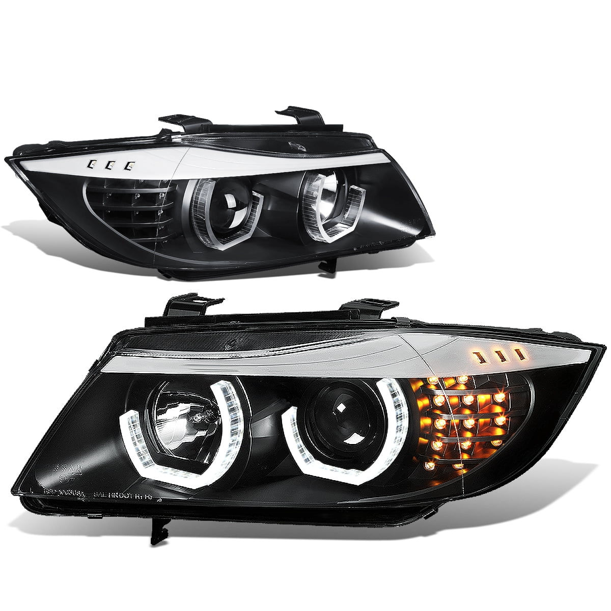 Wallpaper #Arnv3pIBJvJKYCmEPQho347 For 2005 to 2008 BMW E90 3 Series 3D LED Halo Projector Headlight Black