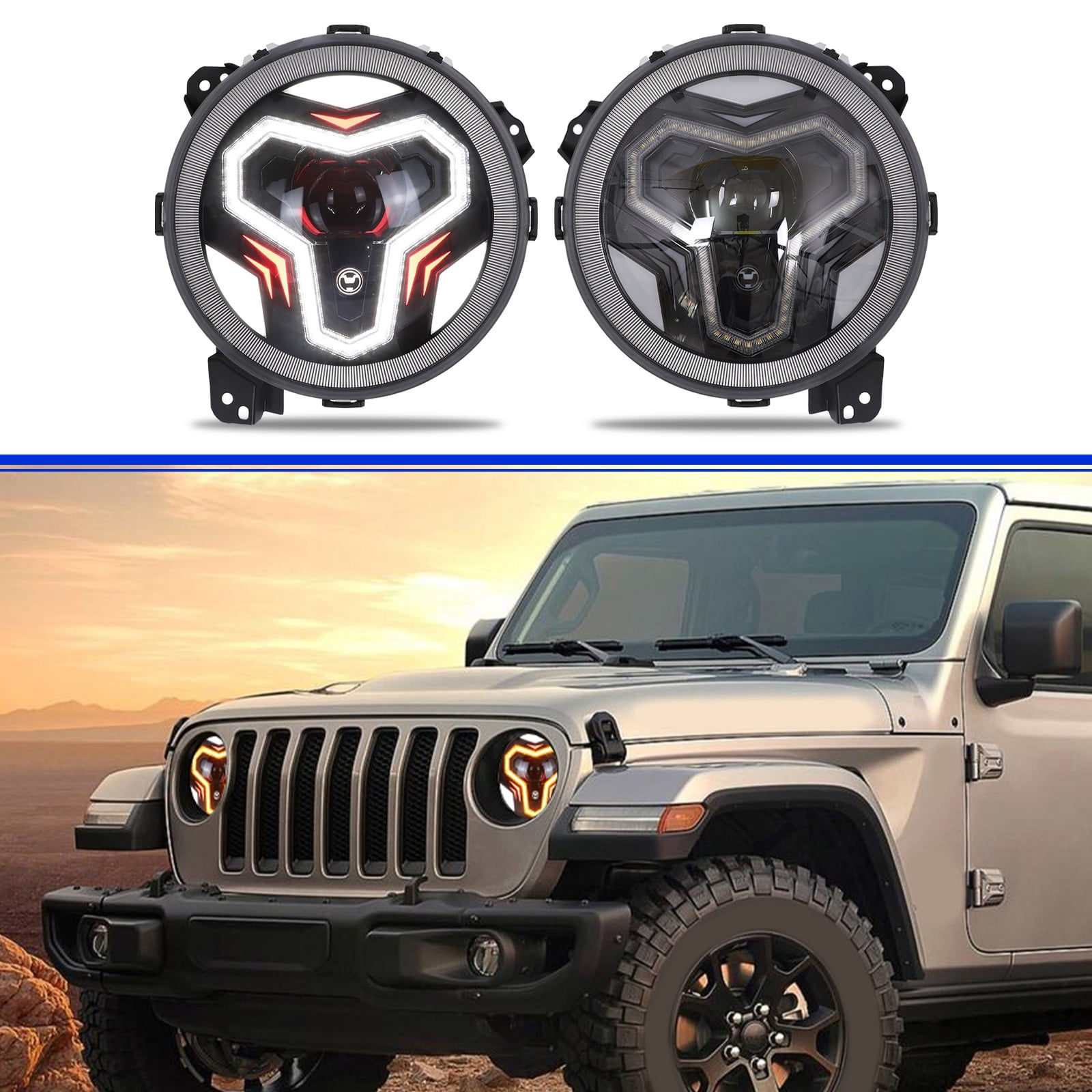 Wallpaper #3kDmL5MBJhL2WPbalr5E174 Mfc 9 Inch LED Headlights Round Headlights with Halo Drl Highlow Beam
