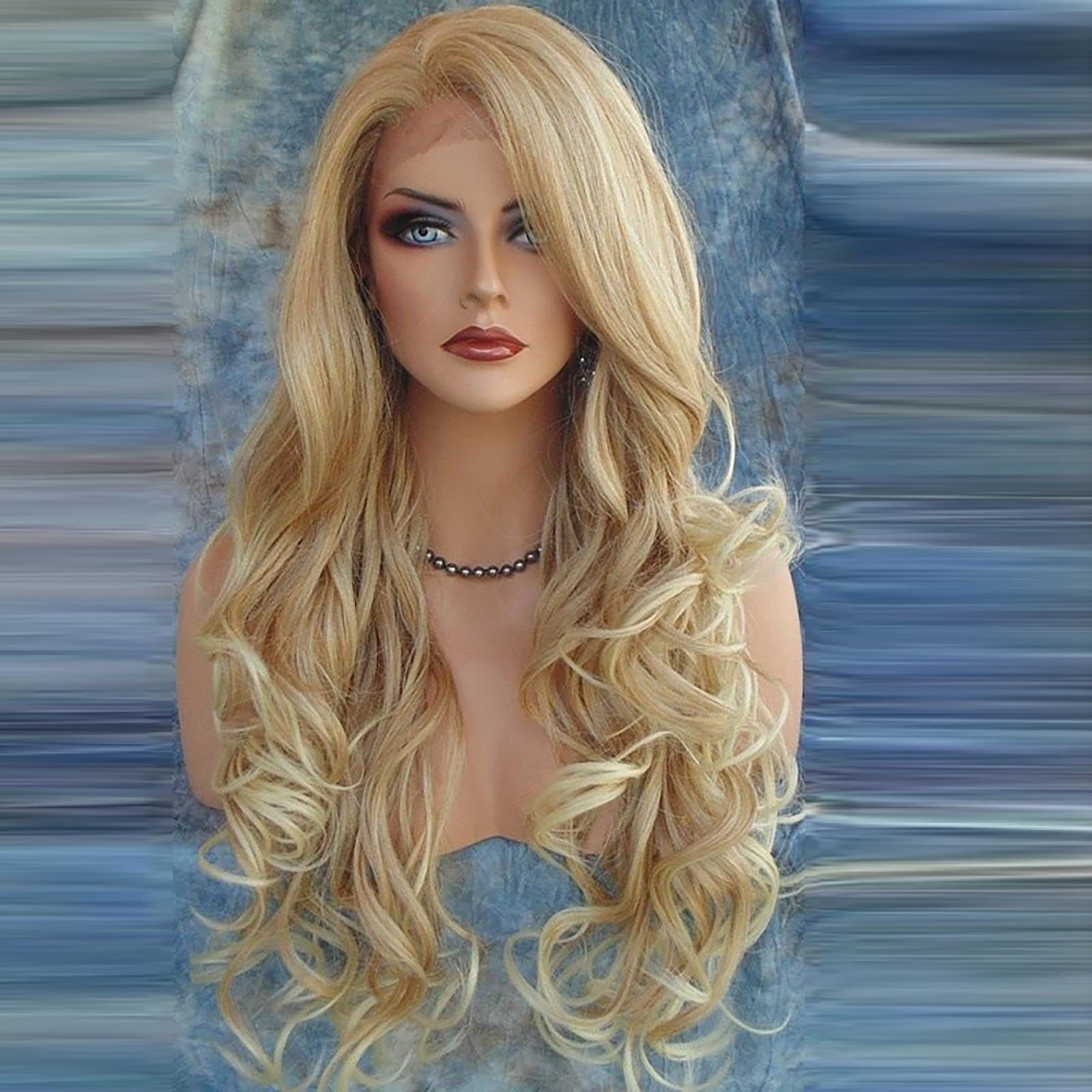 Wallpaper #A2cL6JIBSpphPi3-Dzuj348 Clearance 2024human Hair Wig Gold Hair Wig Fading Long Big Wave