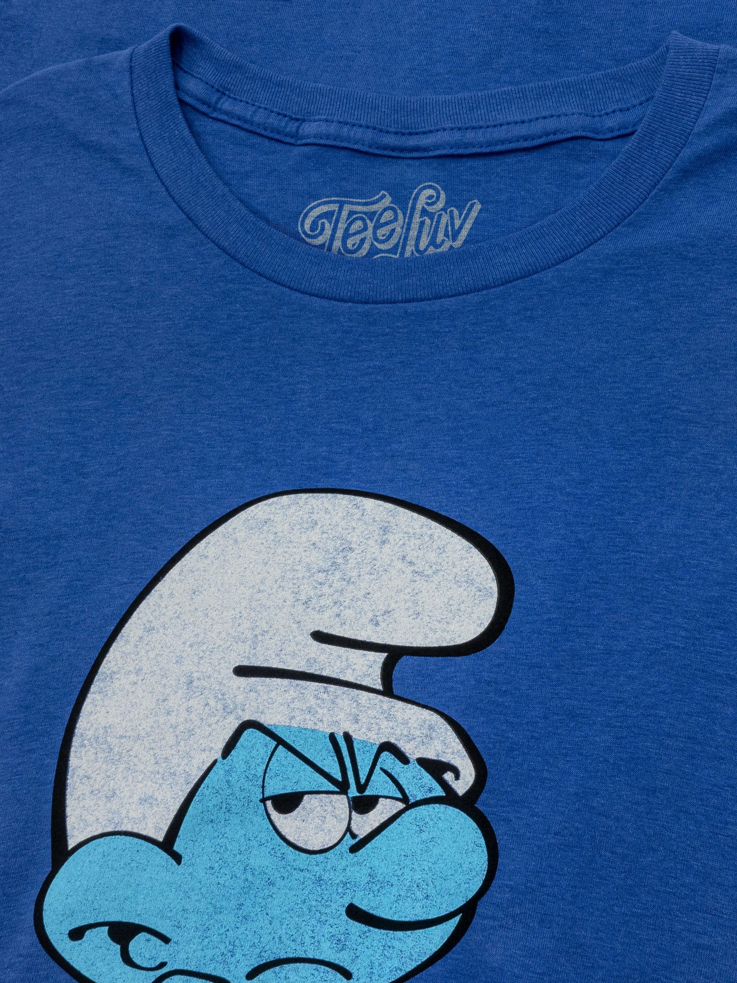Wallpaper #jmdi6pIBSpphPi3-iEY-121 Retro Grouchy Smurf T Shirt Royal Blue Tee Luv